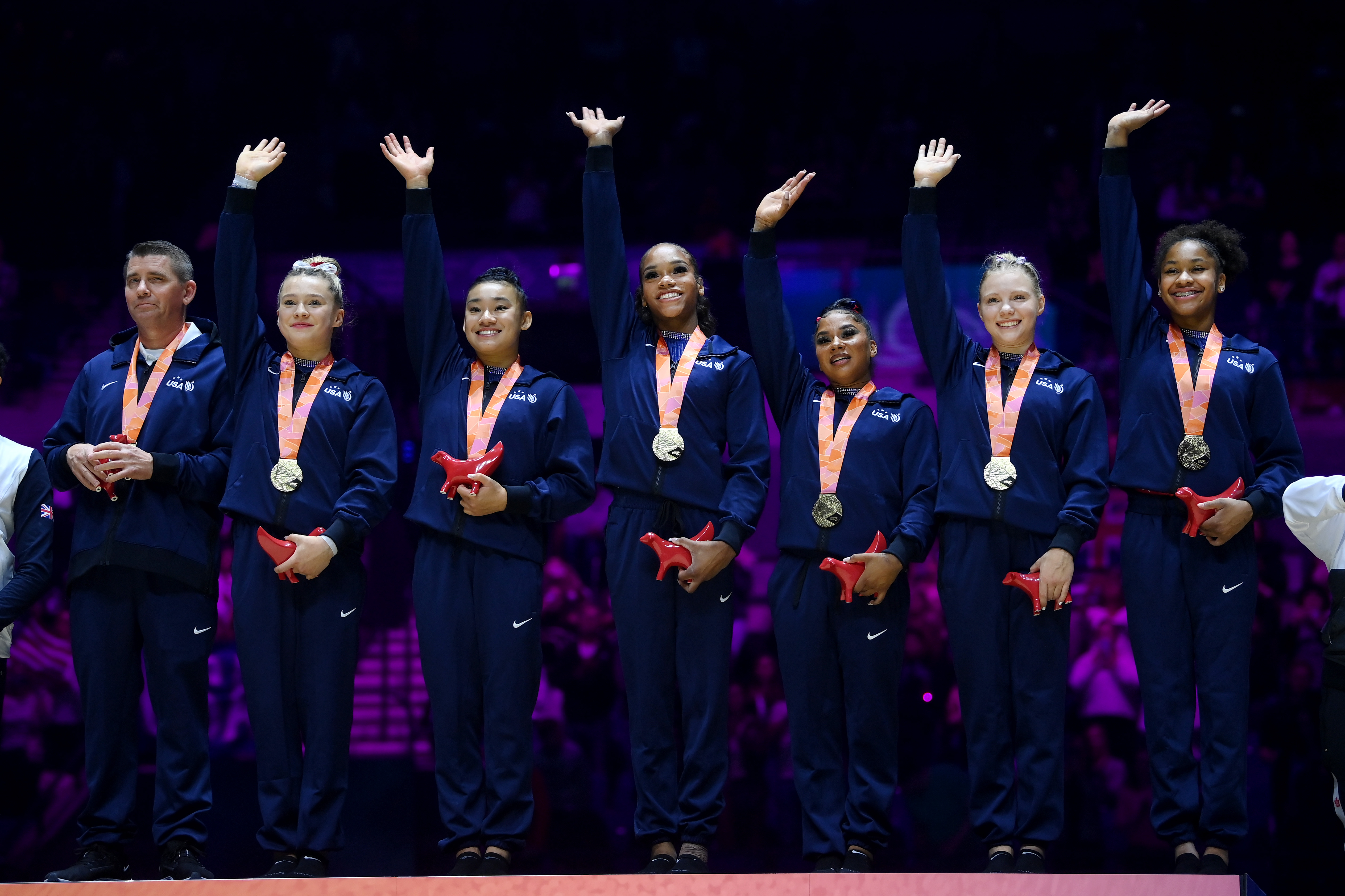 US women's gymnastics team wins world title and punches its ticket to 2024  Olympics - The Boston Globe