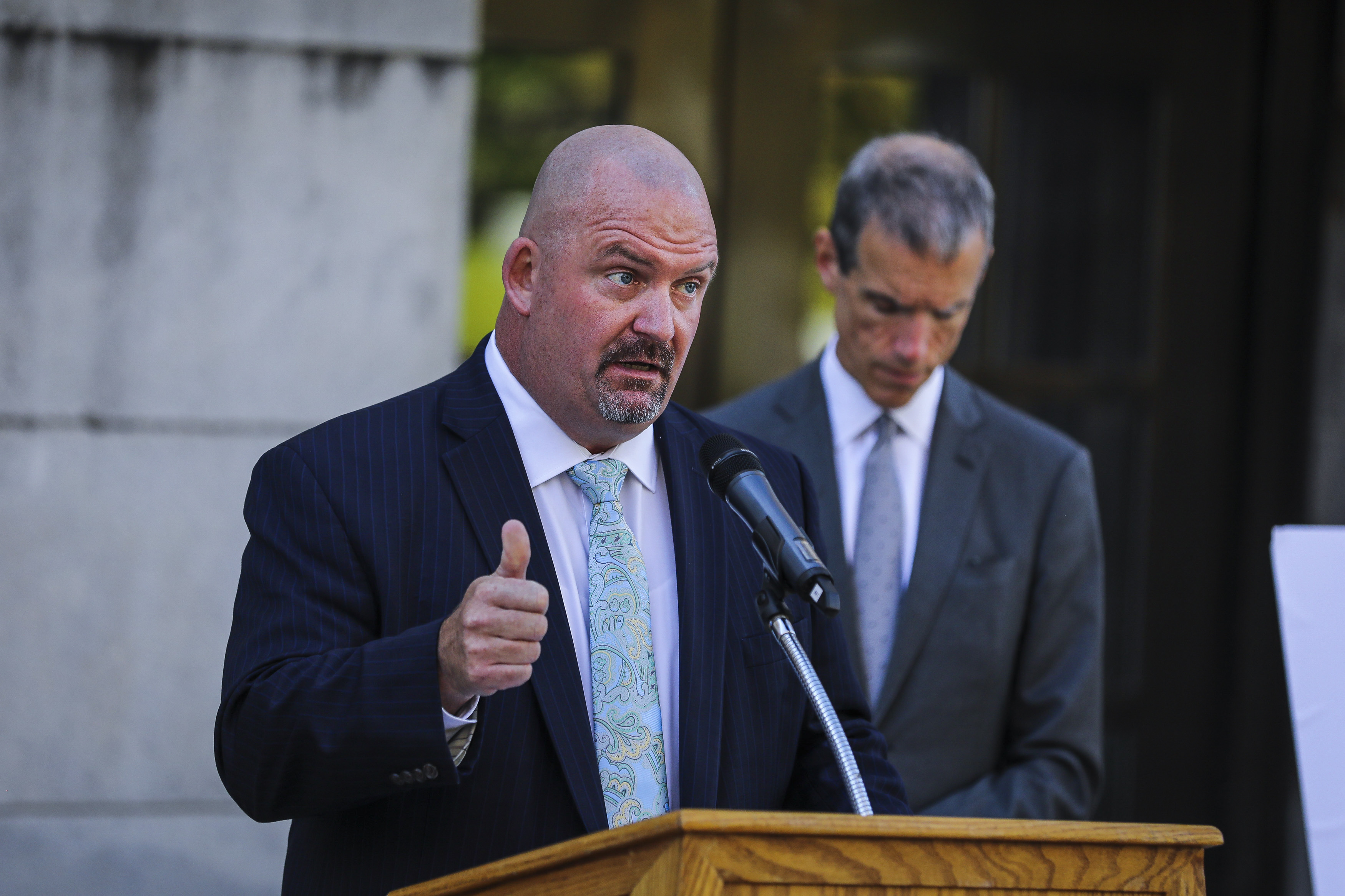 State Representative Michael J. Moran and state Senator William N. Brownsberger, the top mapmakers on Beacon Hill.