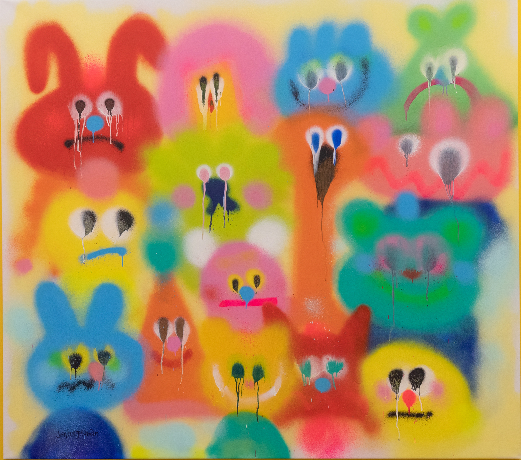 From Jon Burgerman’s "Eye Candy" at Praise Shadows Art Gallery.