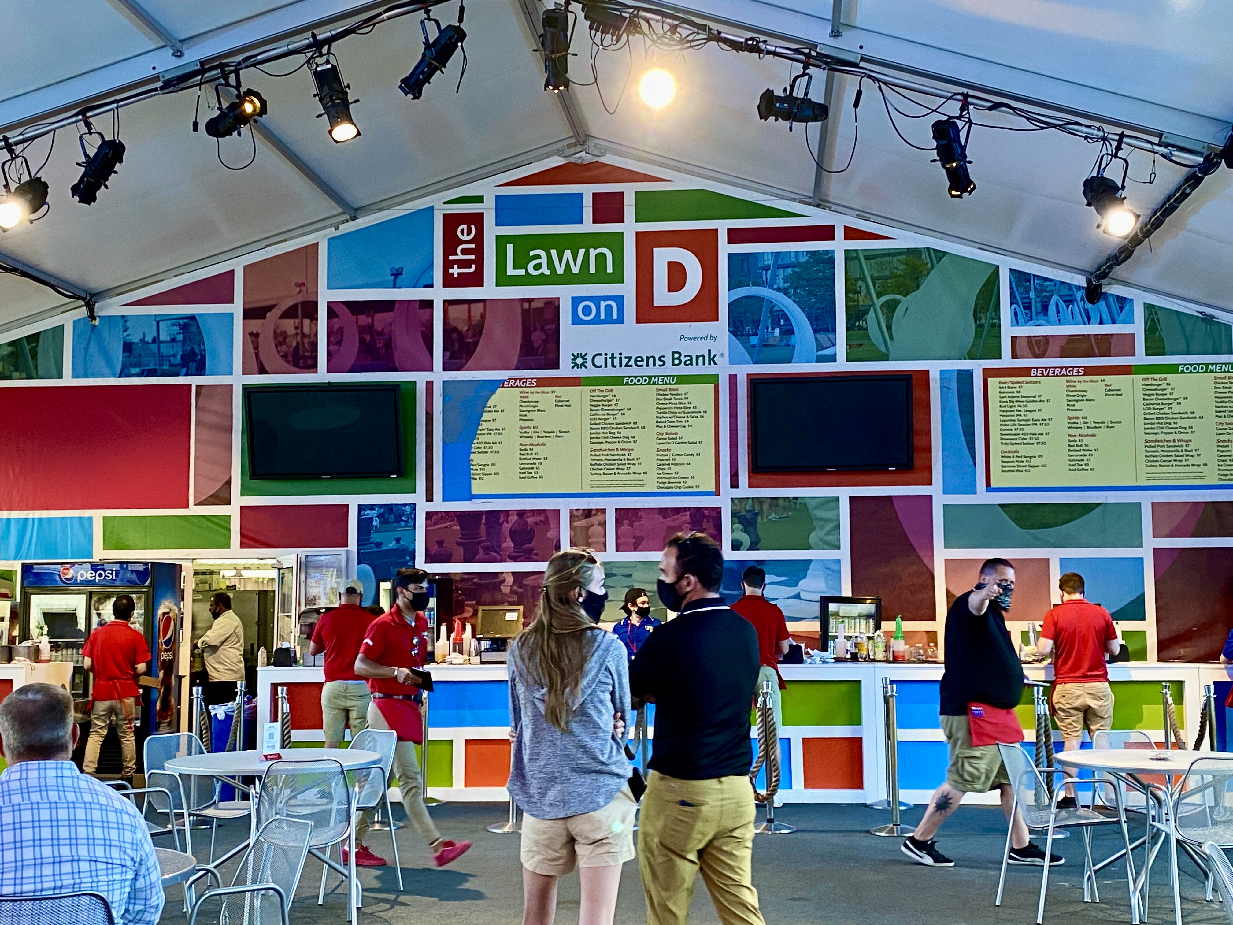 Customers at the Lawn on D checked out food and drink options.