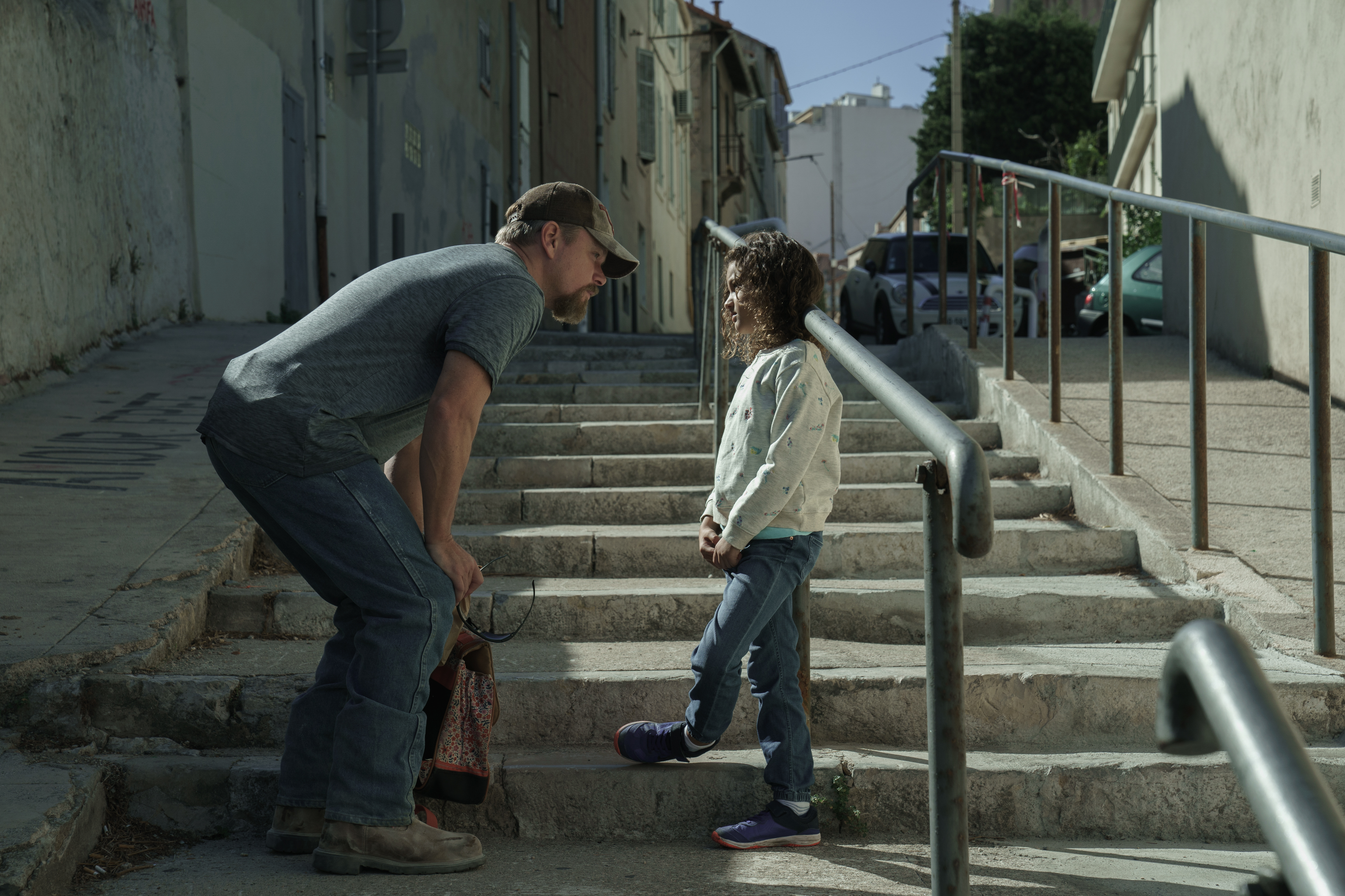 Matt Damon and Lilou Siauvaud in "Stillwater."