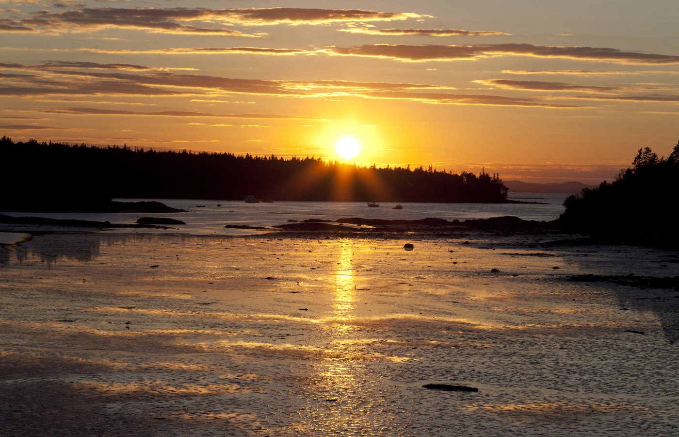 The sun sets over Deer Isle.