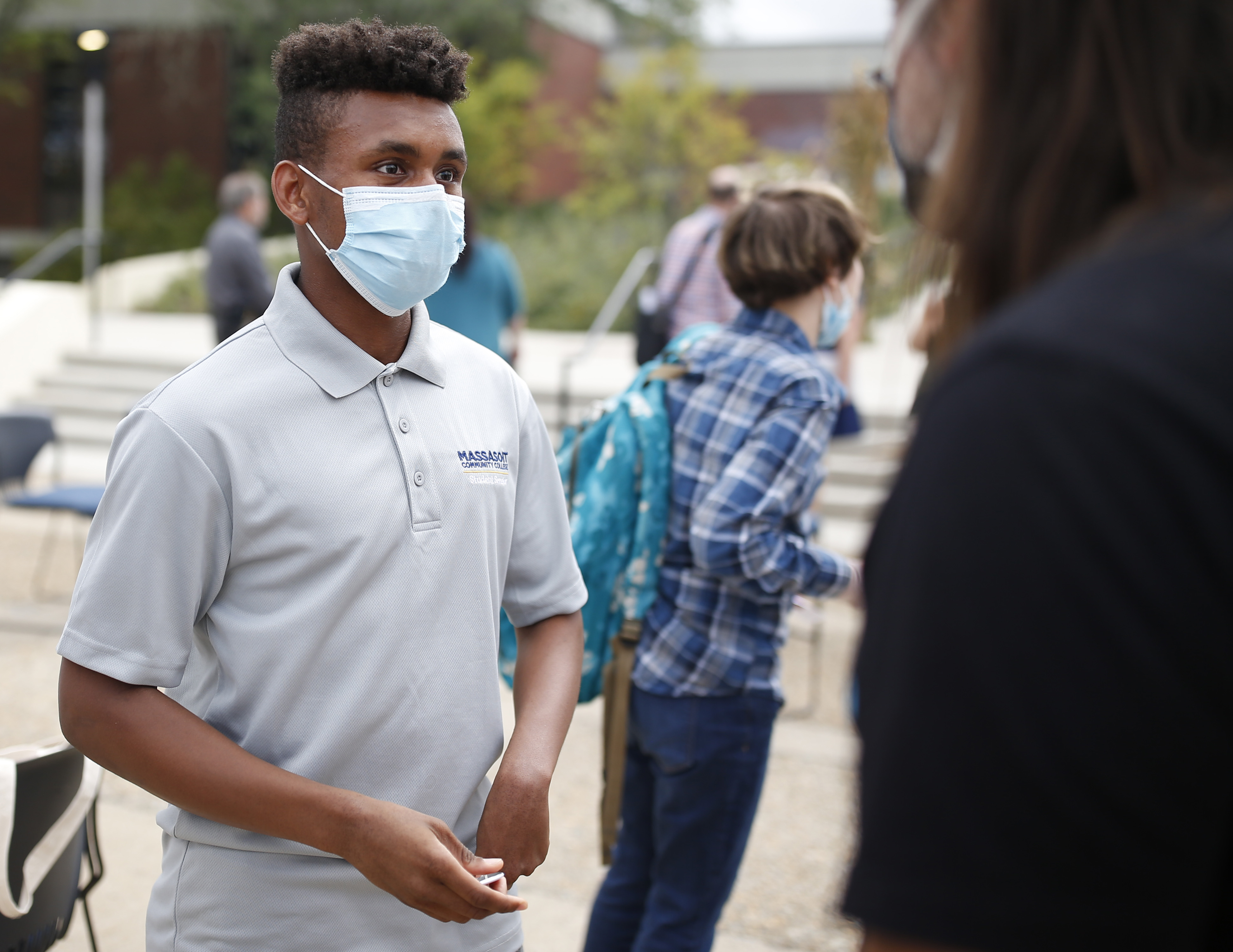 Amara Bangura on the Brockton campus of Massasoit Community College.