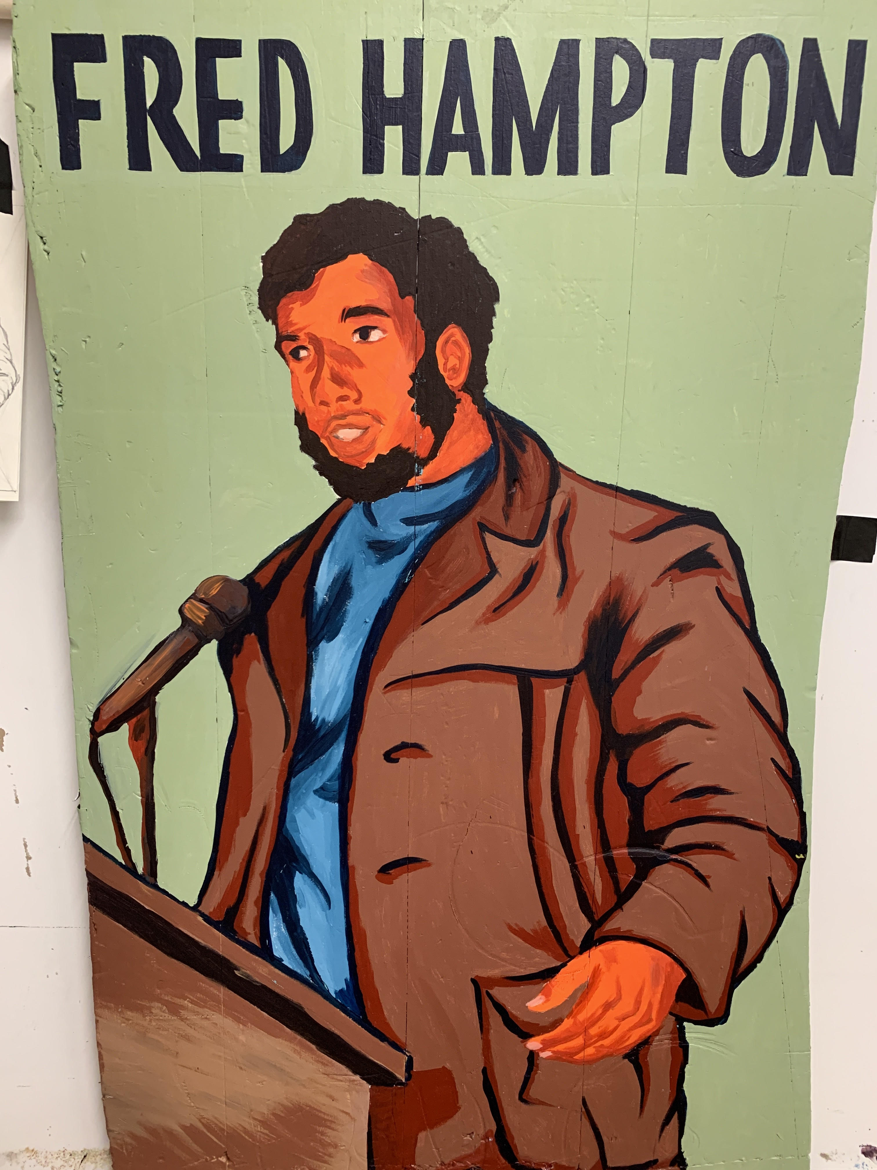 Anthony Araujo-Amaral created a large piece honoring Fred Hampton.