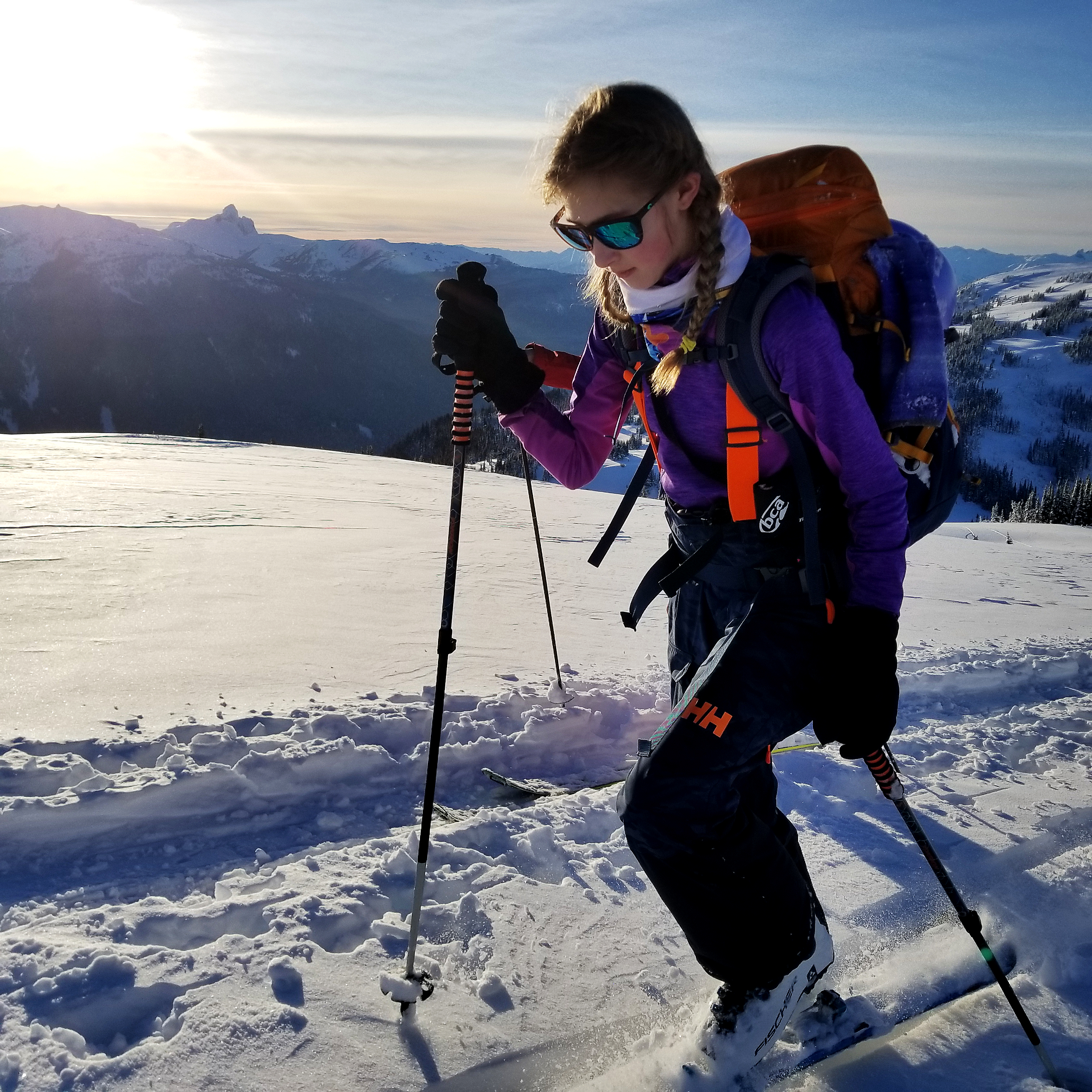 Grace treks to a new wilderness hut in the Spearhead Range several miles from Whistler-Blackcomb Ski Resort.
