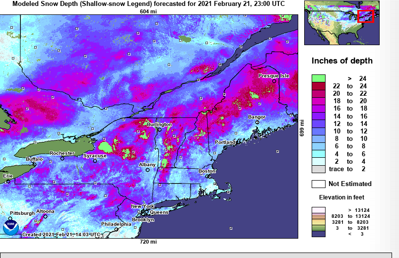 There is a foot or more of snow across east-central Massachusetts.