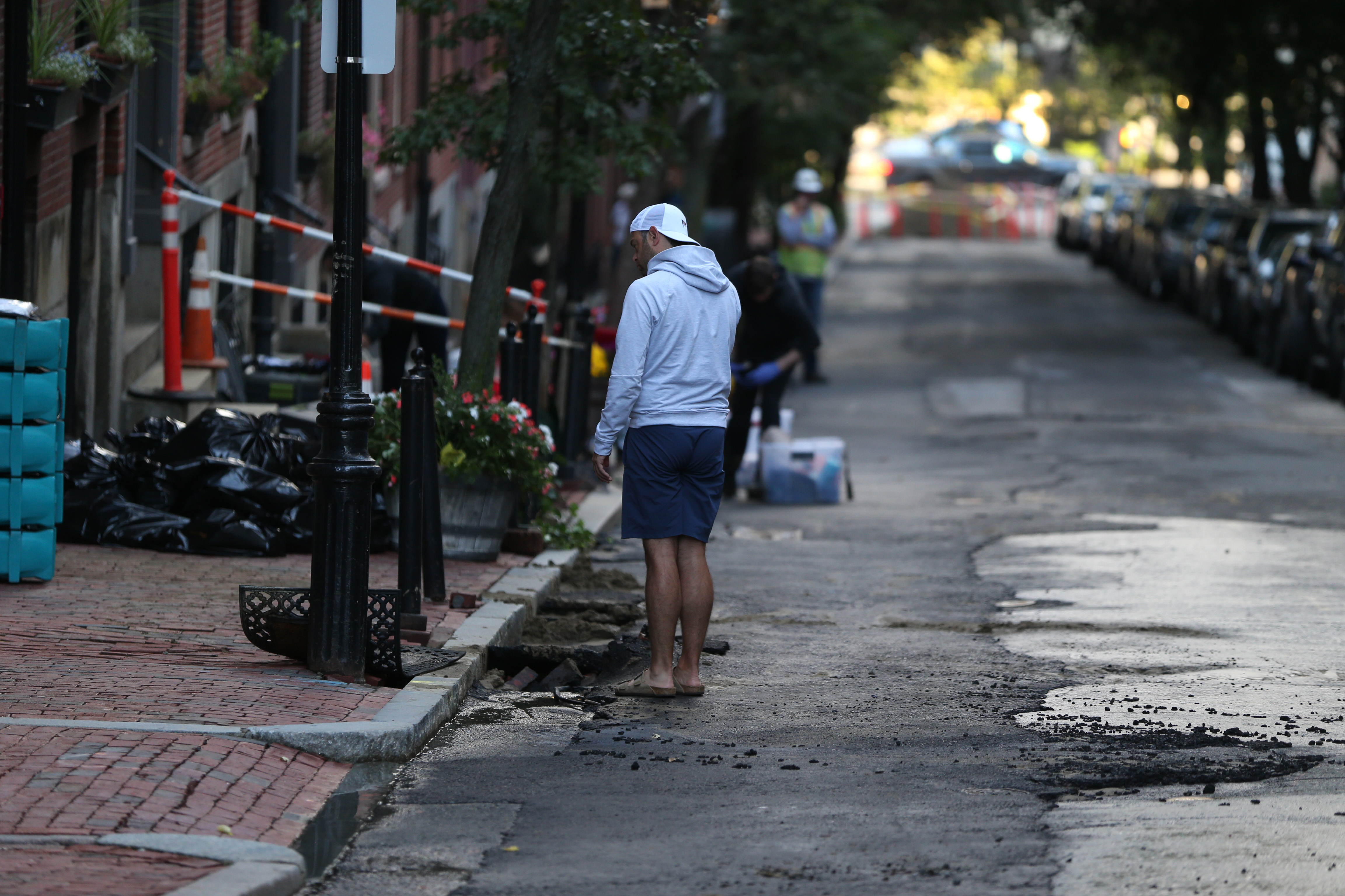 Some of the damage along Hancock Street in Boston.