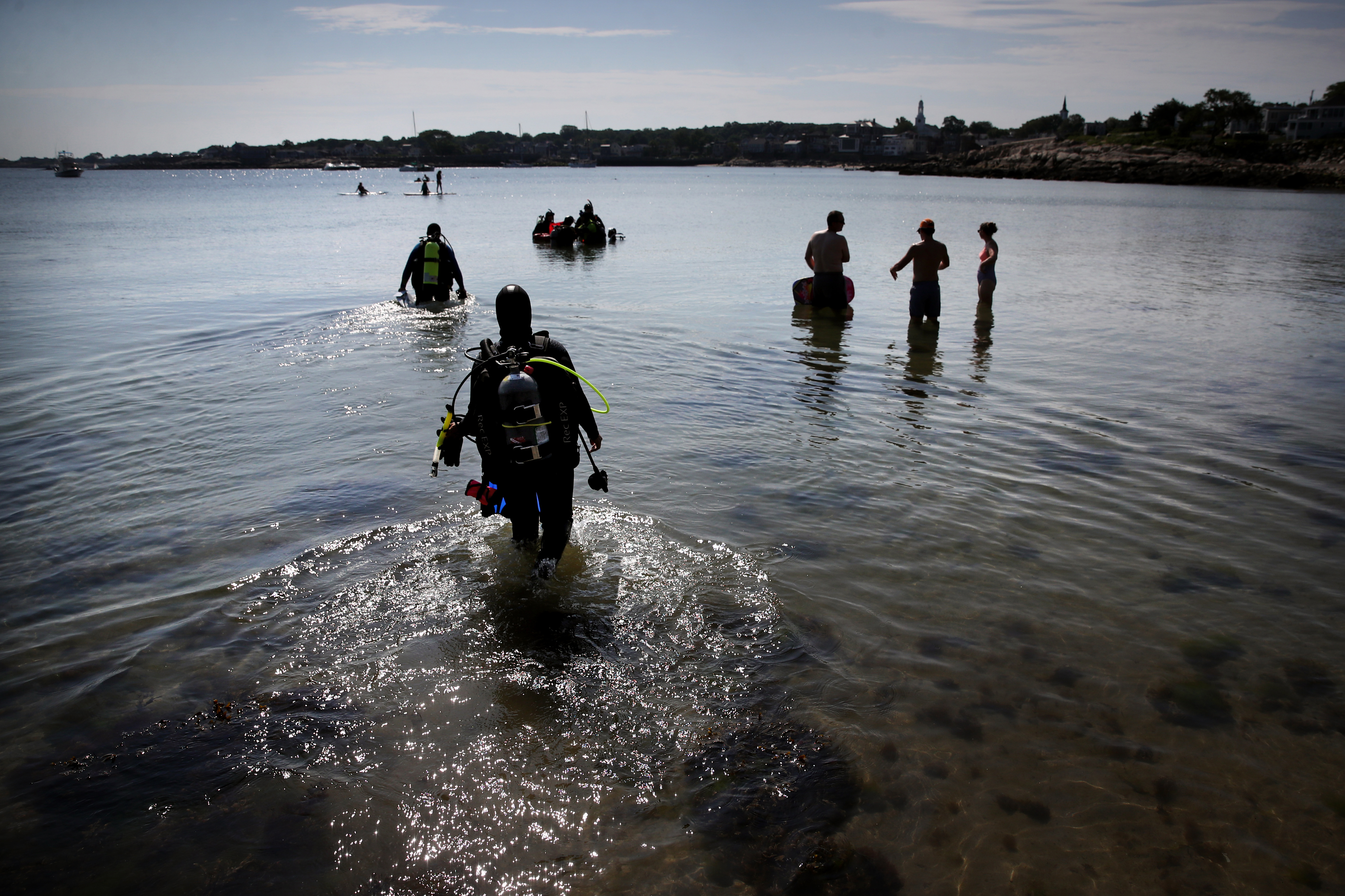 A diving class took to the water at Back Beach.