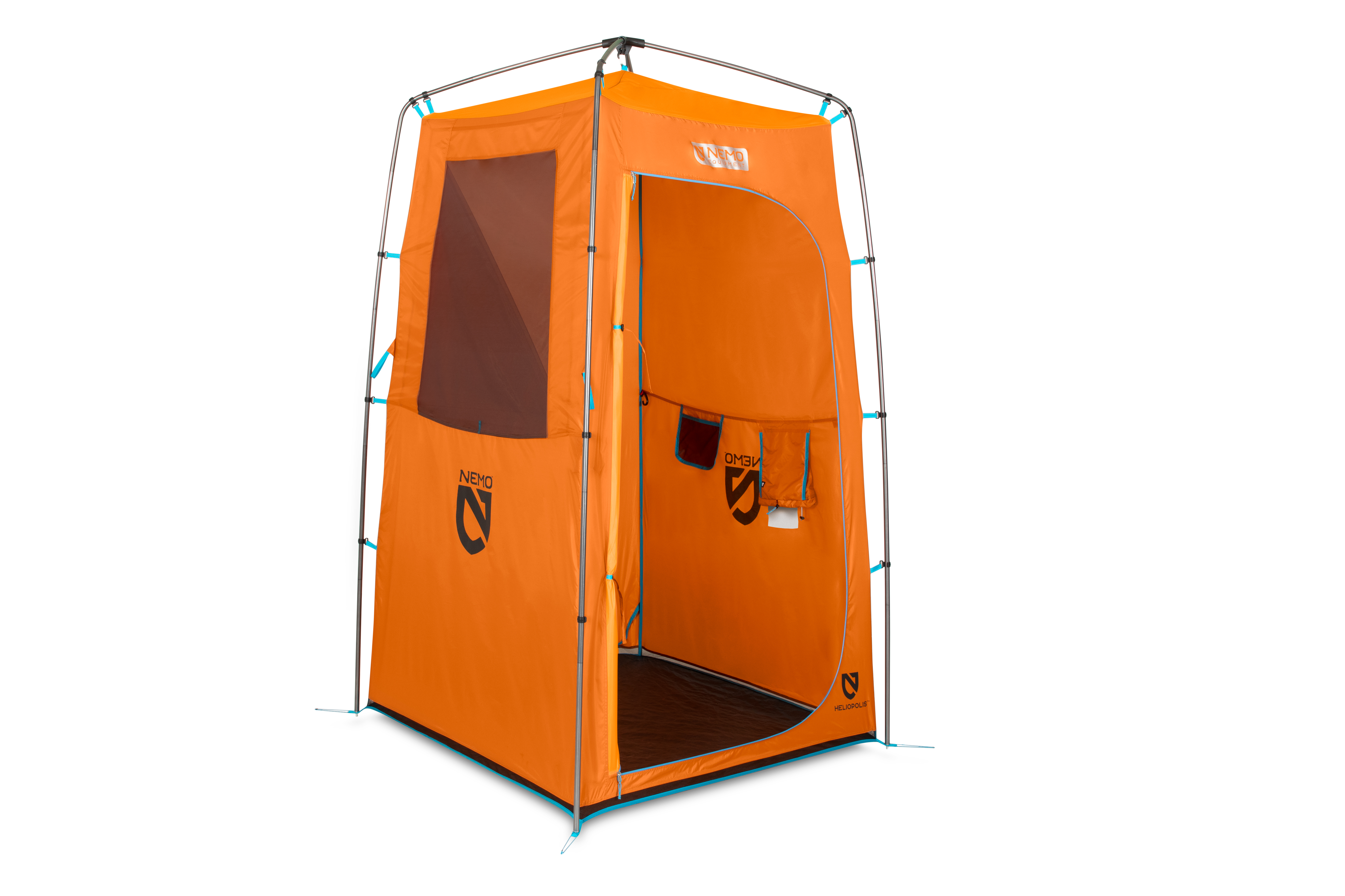 NEMO’s Heliopolis is a portable privy and shower tent that sets up in minutes.
