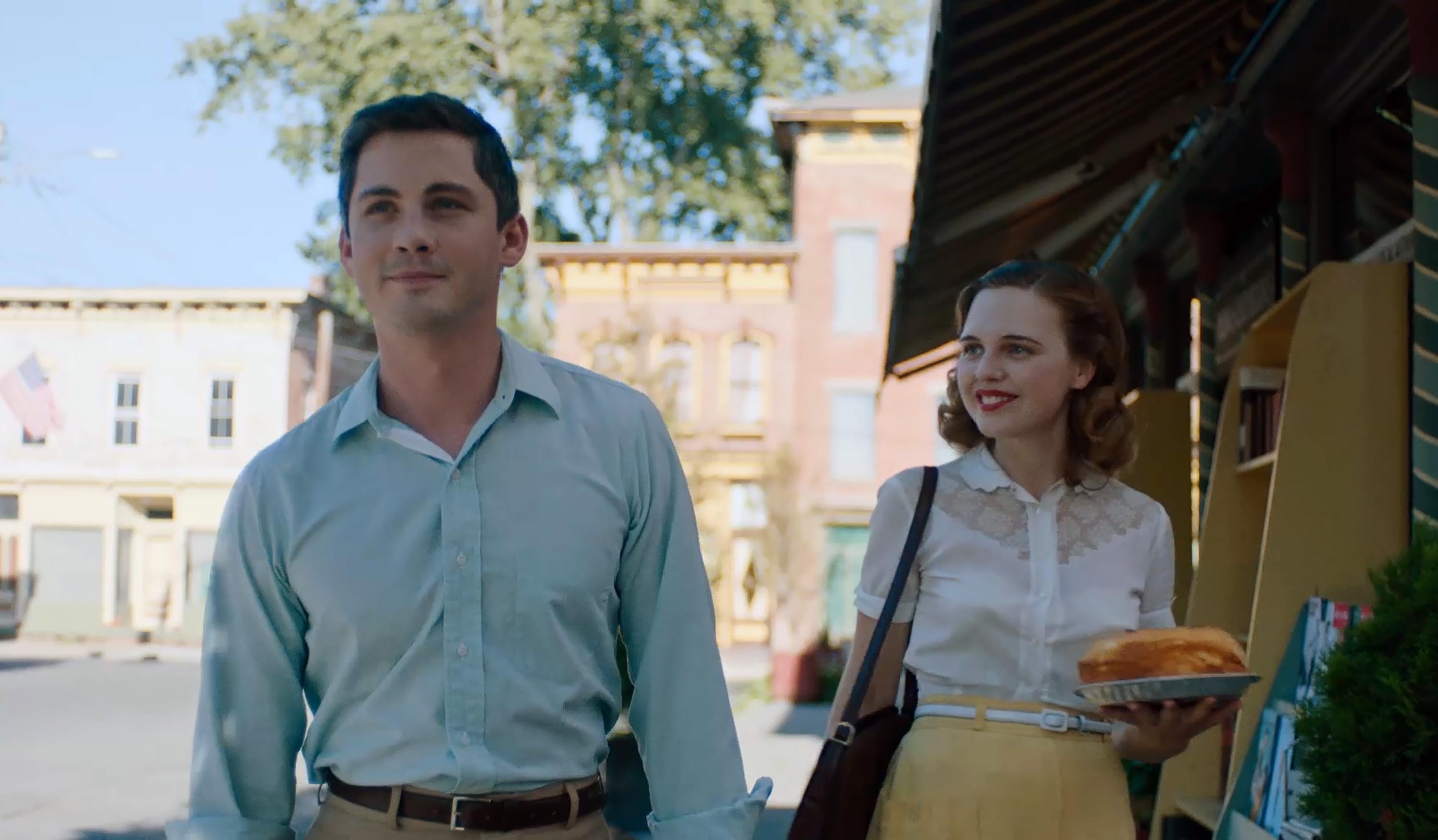Logan Lerman and Odessa Young in "Shirley."