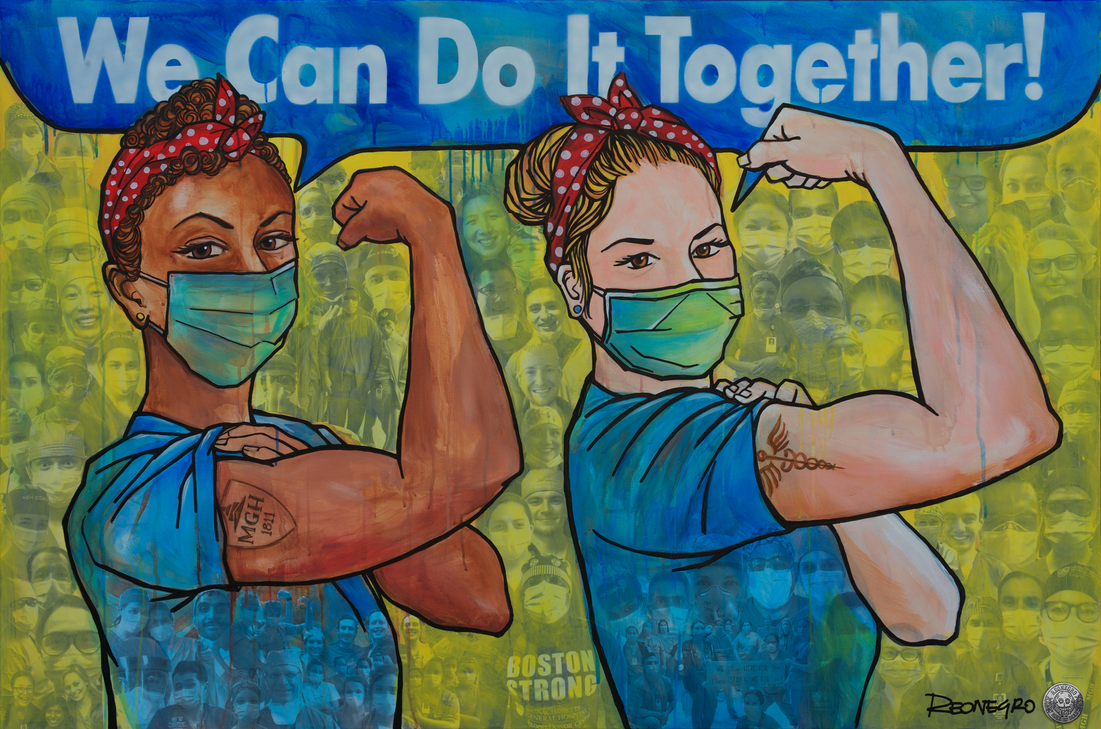 At MGH, a new painting depicts medical workers standing strong