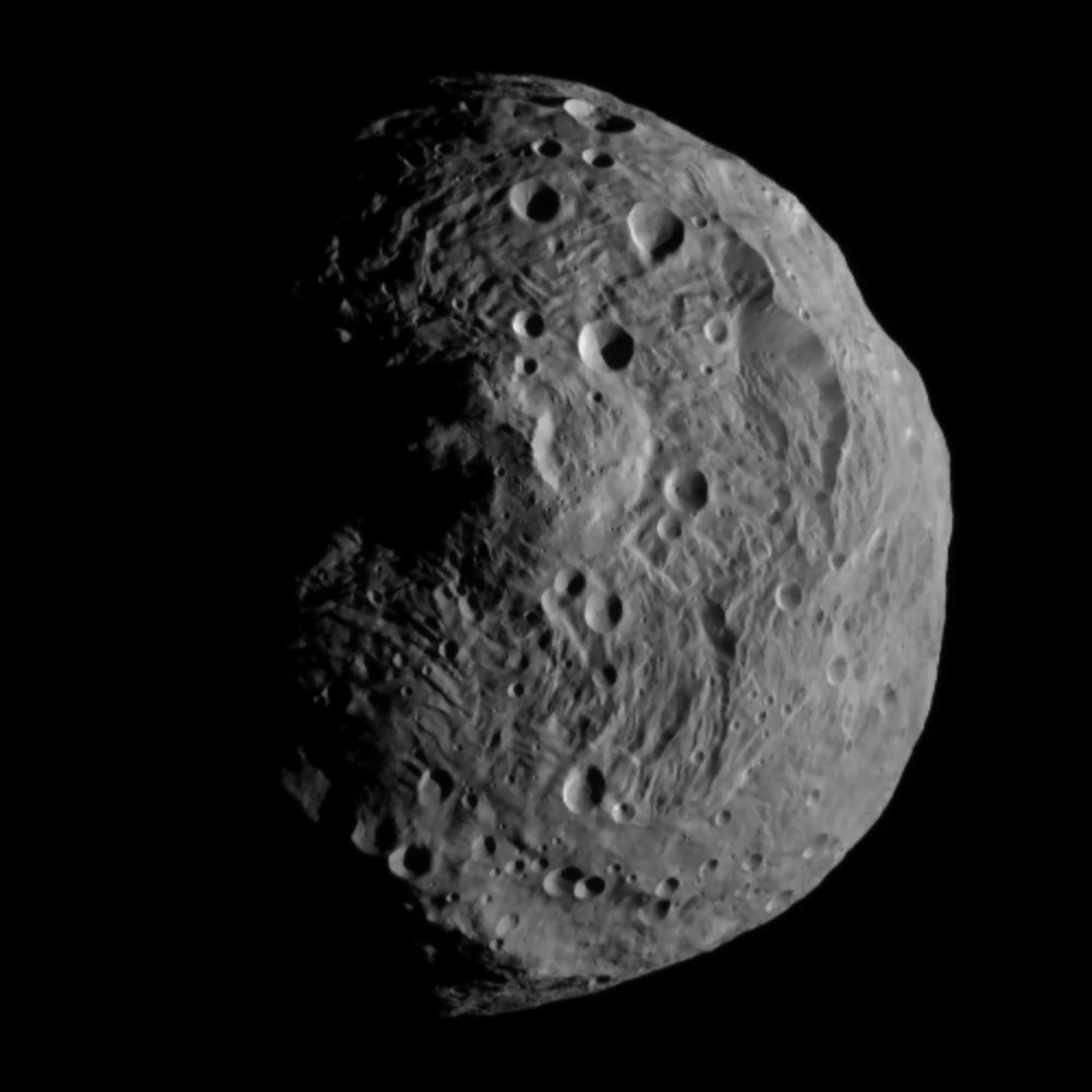 The asteroid Vesta, as seen from the Dawn spacecraft in 2011.