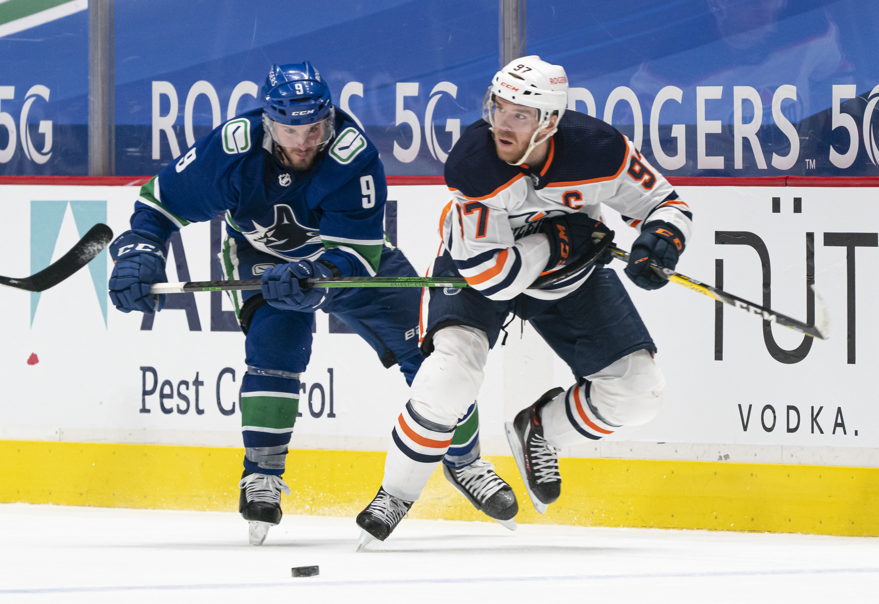 The Oilers' Connor McDavid had 31 goals and 65 assists entering Saturday's game against the Canucks.