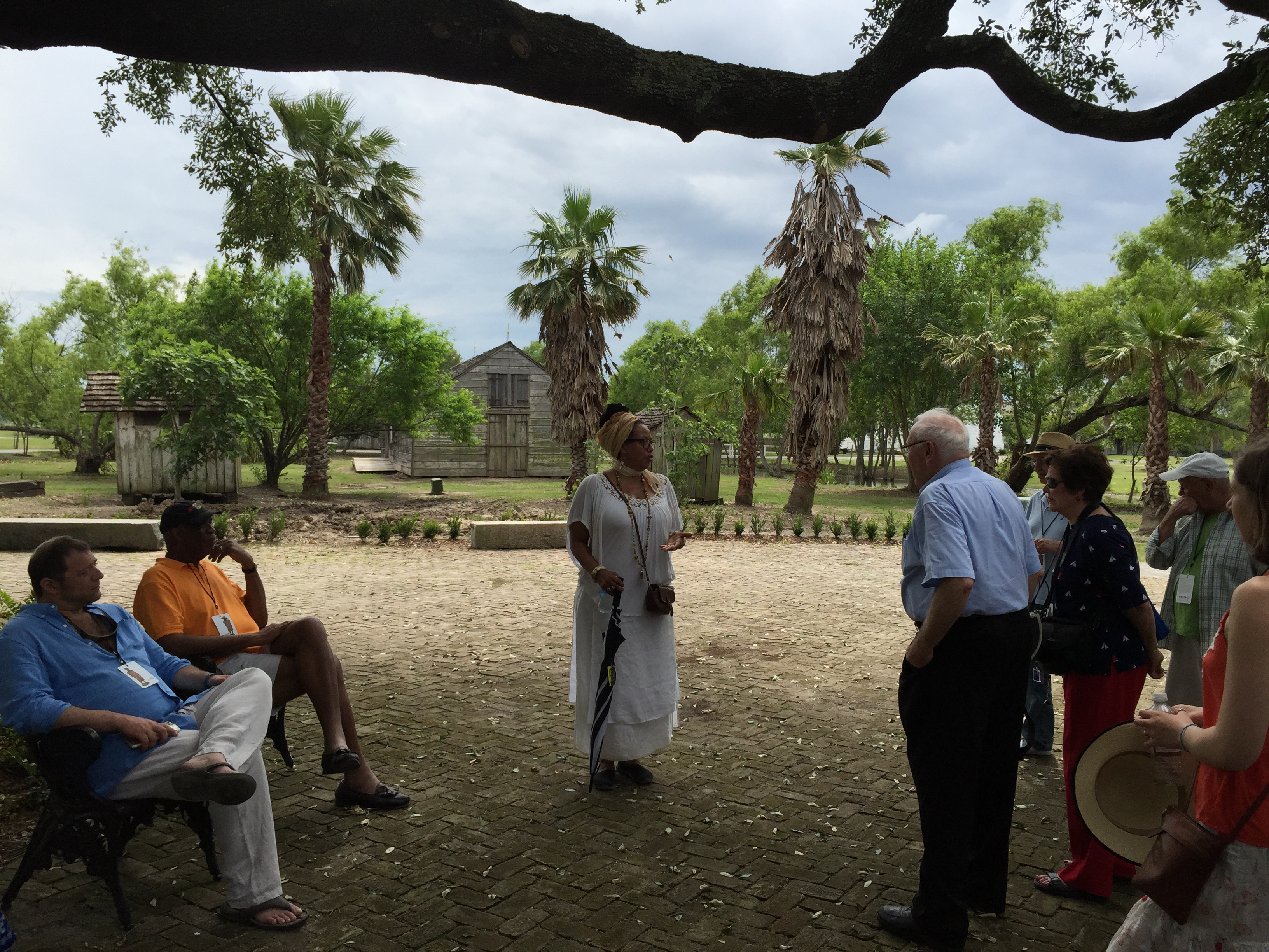 Whitney Plantation tour guide Mikhala Iversen answered questions from visitors.