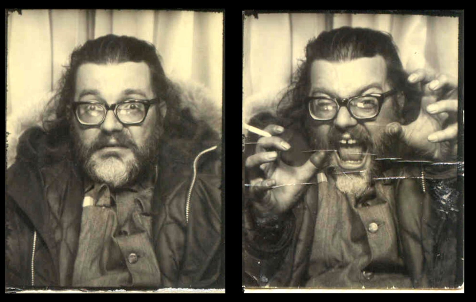 A photo booth portrait of Del Close, from "For Madmen Only."