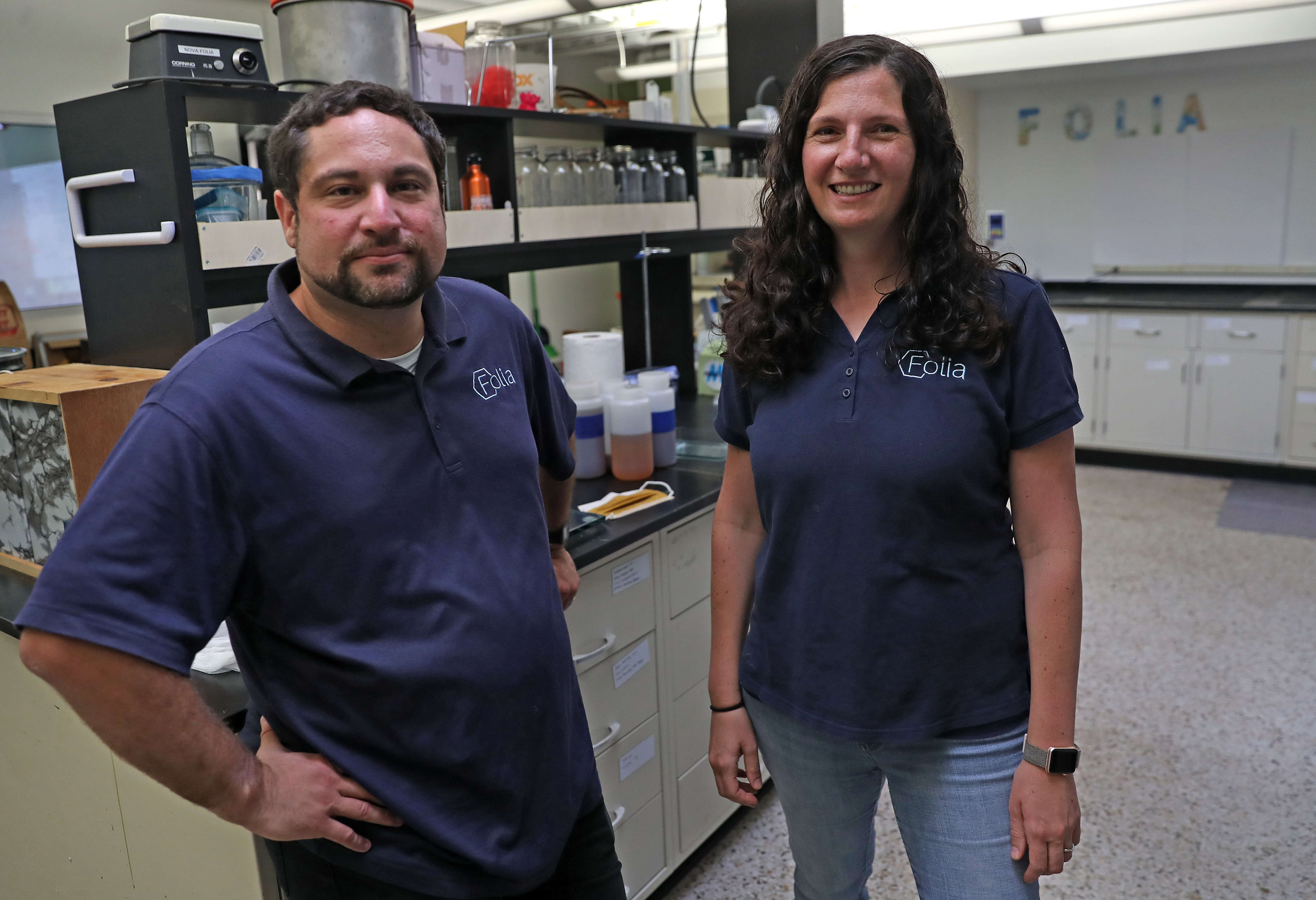 In their Woburn lab, husband and wife founders Jonathan Levine and Teri Dankovich