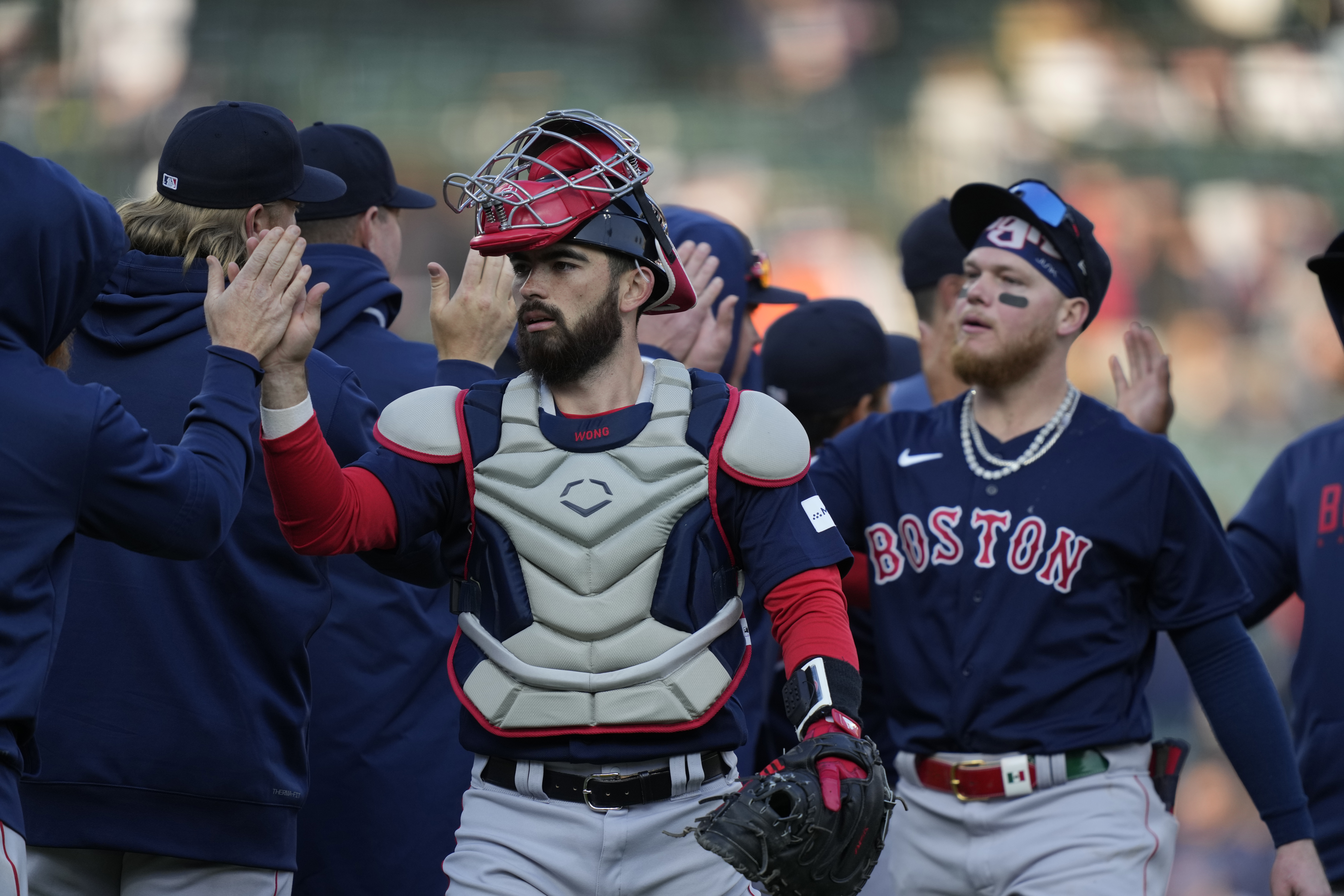 Connor Wong settles in as a calming presence behind the plate for Red Sox  pitchers - The Boston Globe