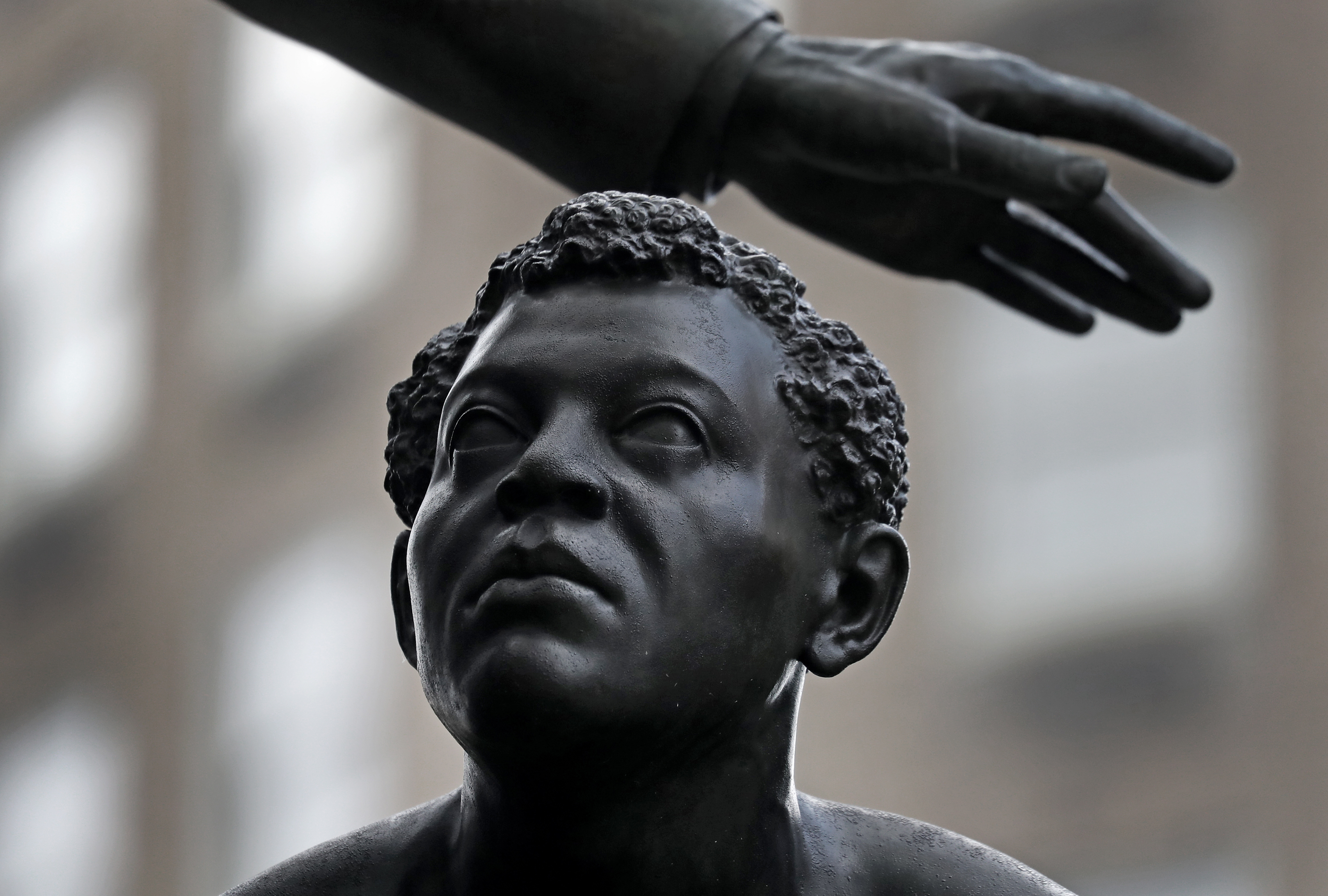 A detail of "The Emancipation Group," located in Boston's Park Square.