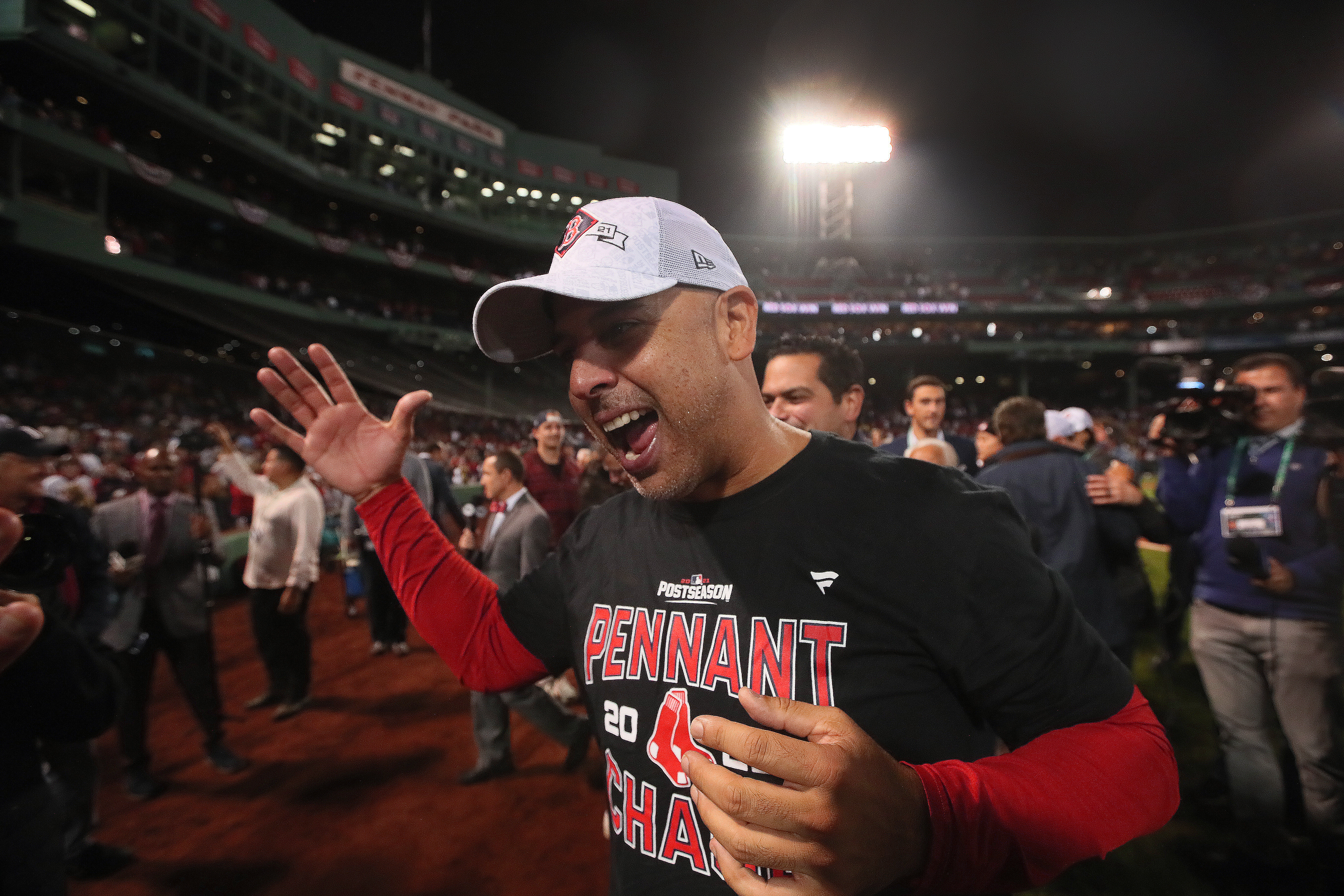Alex Cora had a big smile when things wrapped up Monday night.