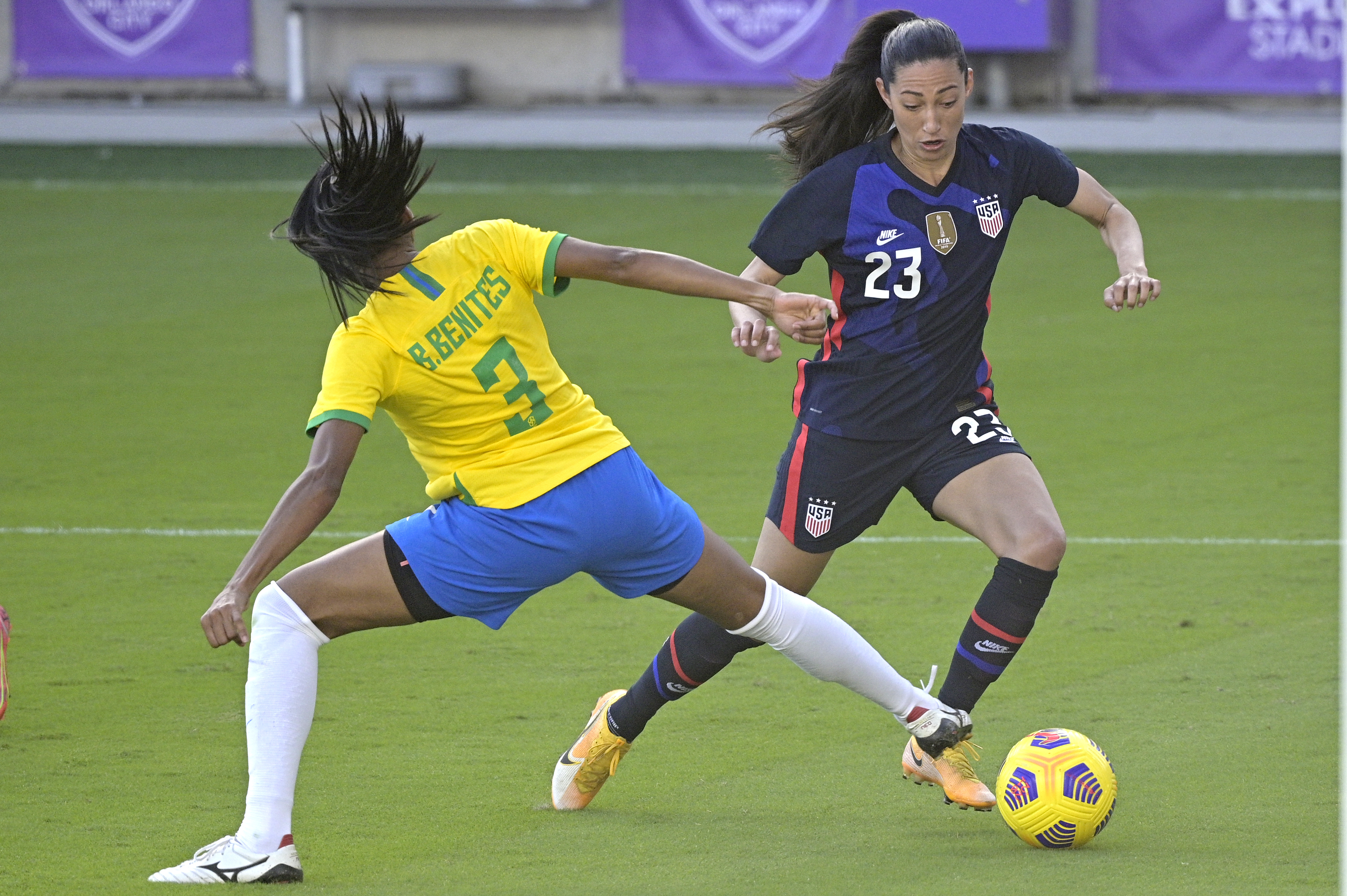 Women's Replica Nike Debinha Brazil Home Jersey 2023 - Size S