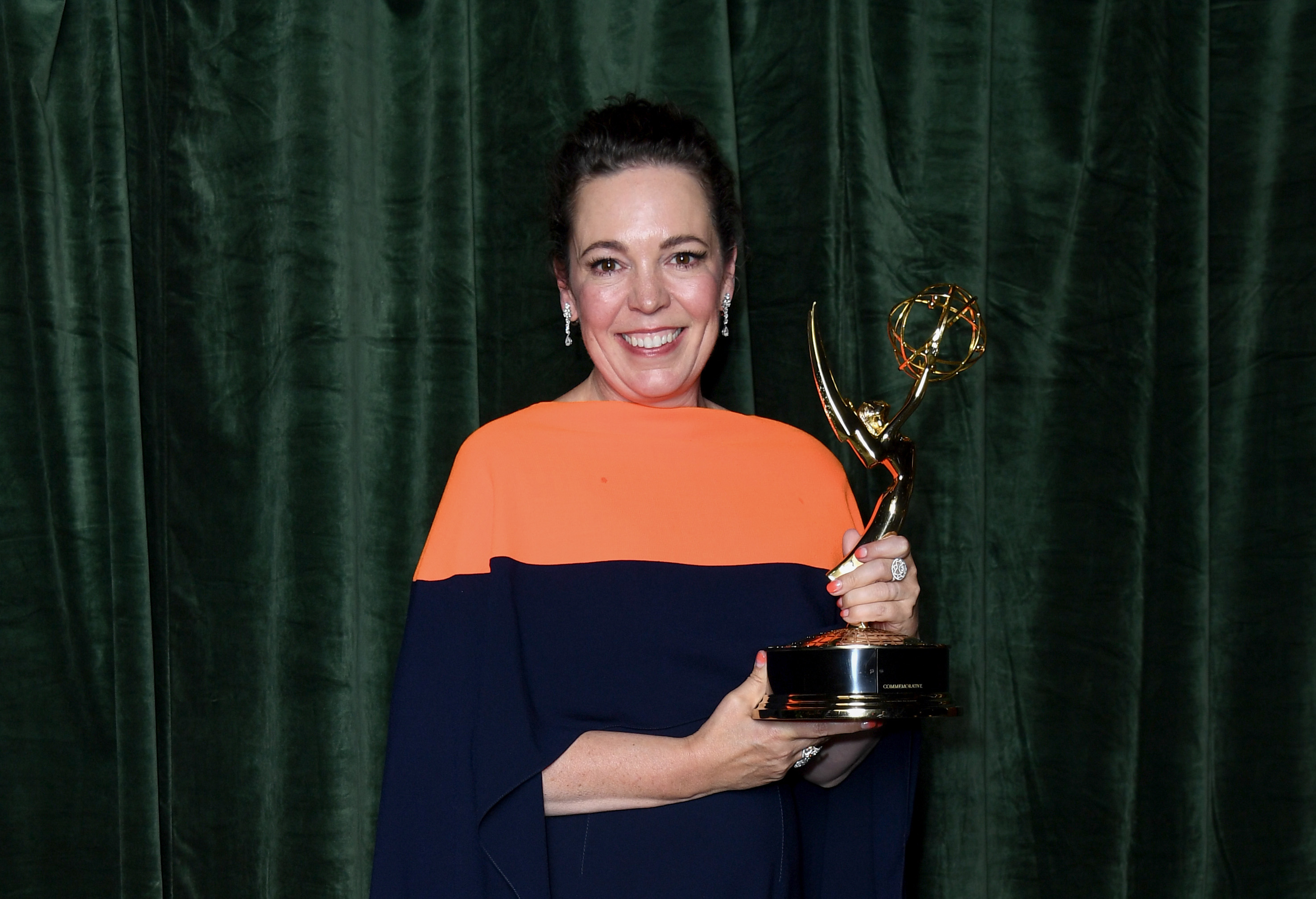 Olivia Colman with her Emmy award for 'Outstanding Lead Actress for a Drama Series', at the "The Crown" 73rd Primetime Emmys Celebration at Soho House in London.