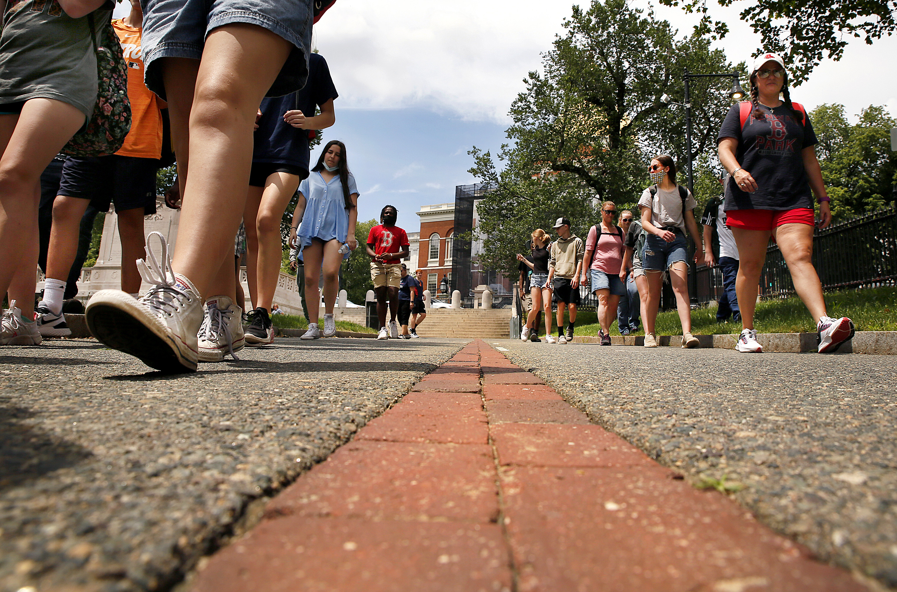 Students from Waxahachie, Texas walked along the Freedom Trail.