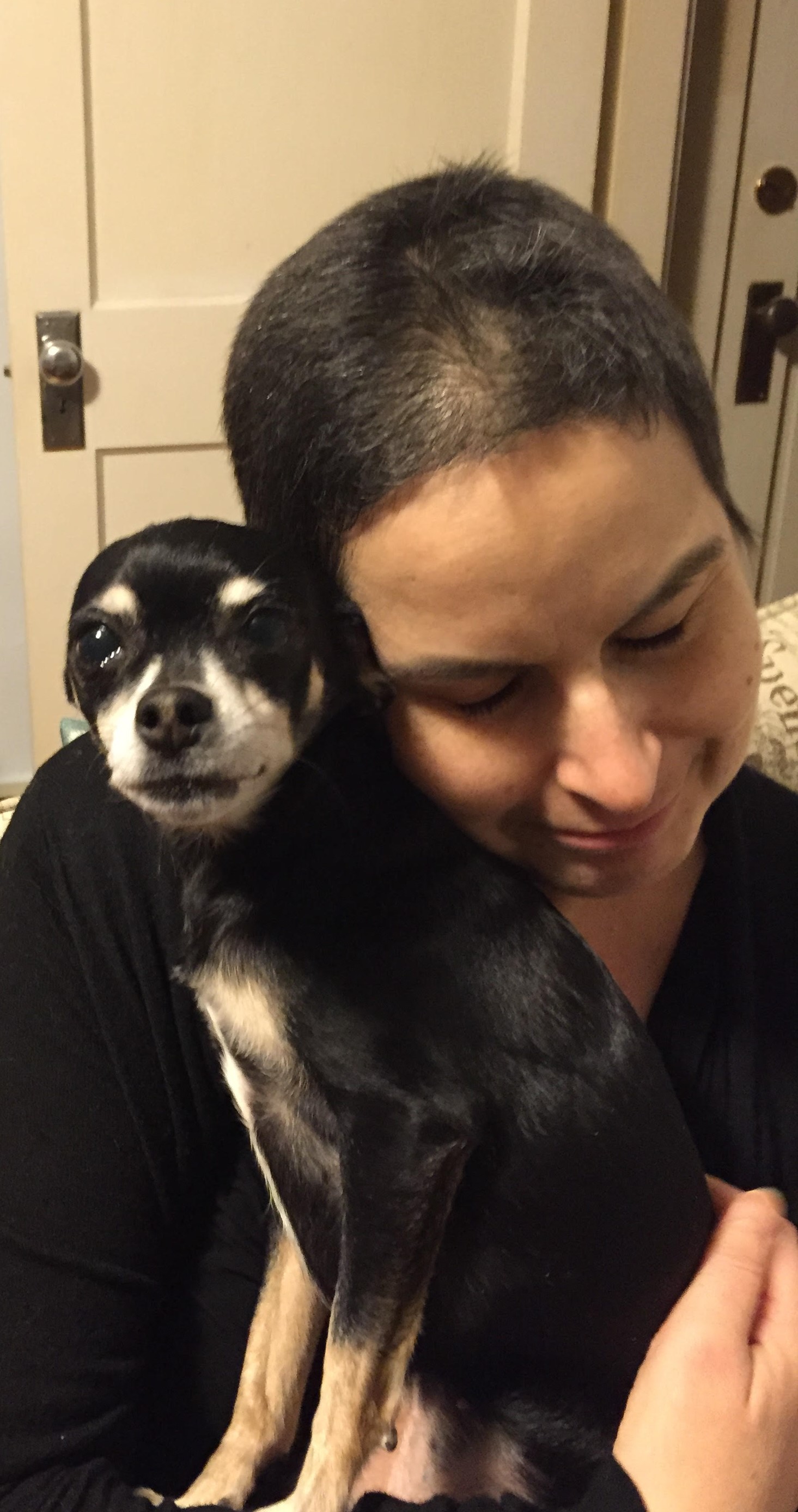 Leslie Doyle with Dora, a shelter dog she fostered.