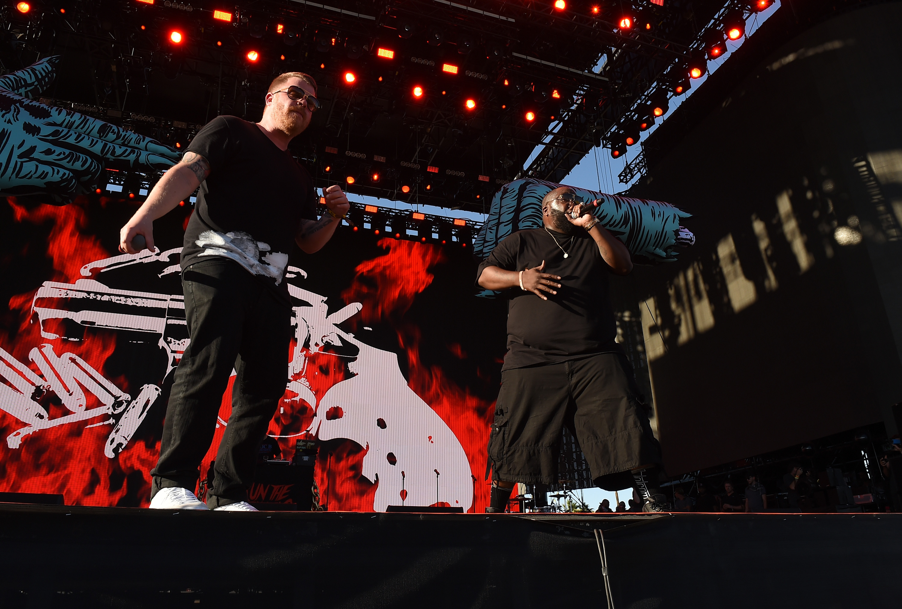 El-P (left) and Killer Mike of Run the Jewels performed at the 2016 Coachella Valley Music & Arts Festival in Indio, Calif.