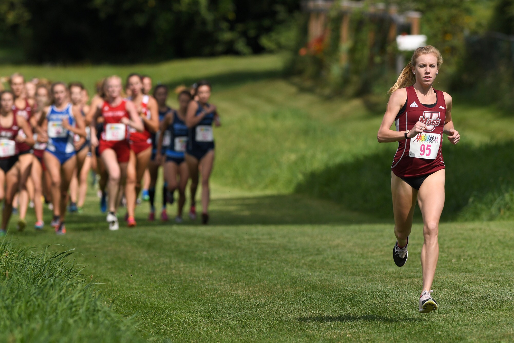 Heather MacLean leads the field during a race for UMass.