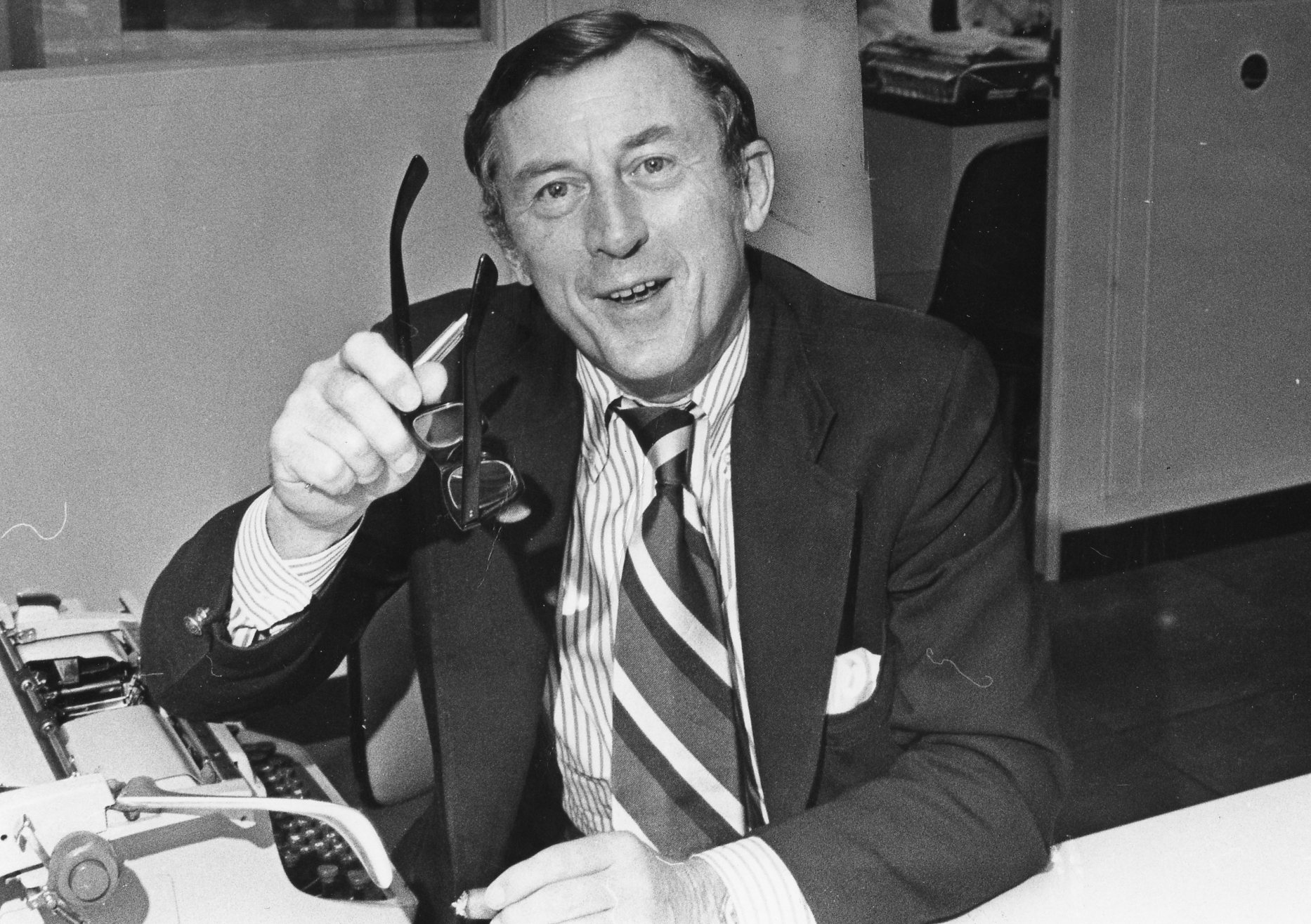 Ian Menzies in the Globe offices in Dorchester in 1978.