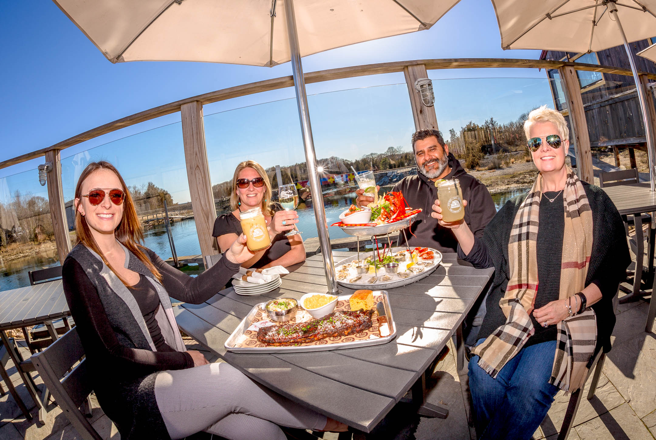 Diners on the Lobster Trap patio.