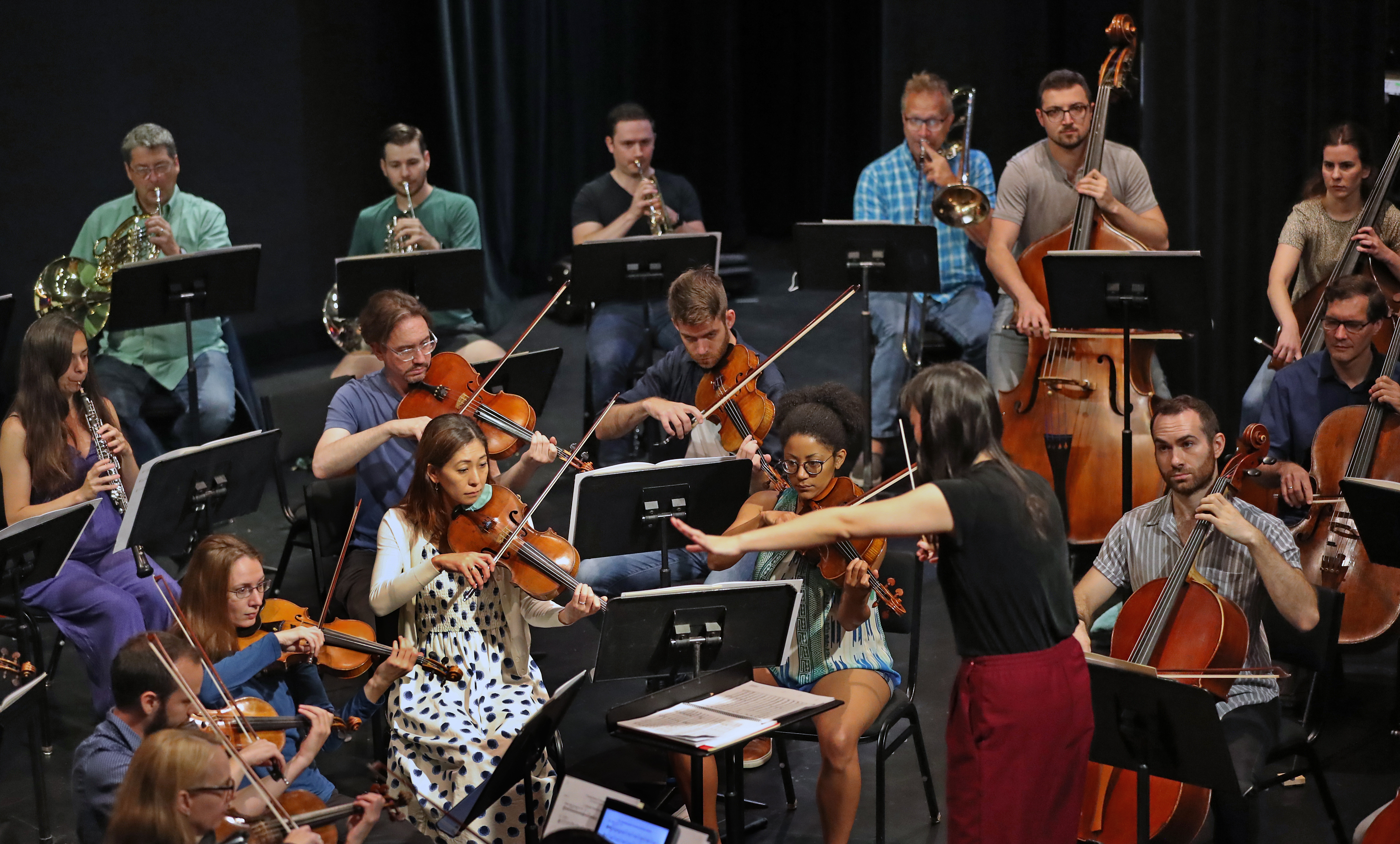 Boston Festival Orchestra rehearsed at Calderwood Pavilion earlier this week.