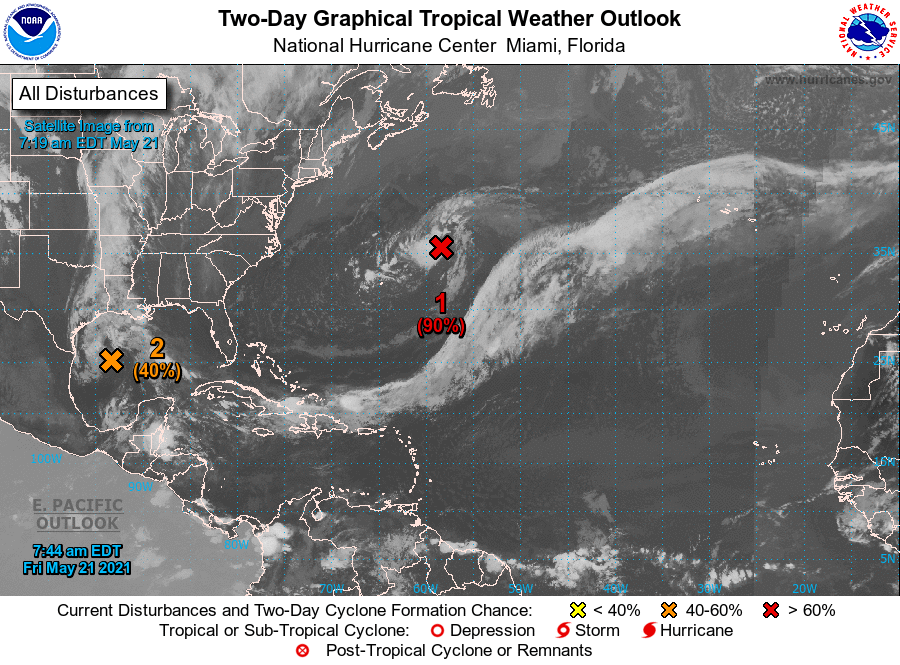 Area 1 is likely to become tropical storm Ana before the weekend is out.