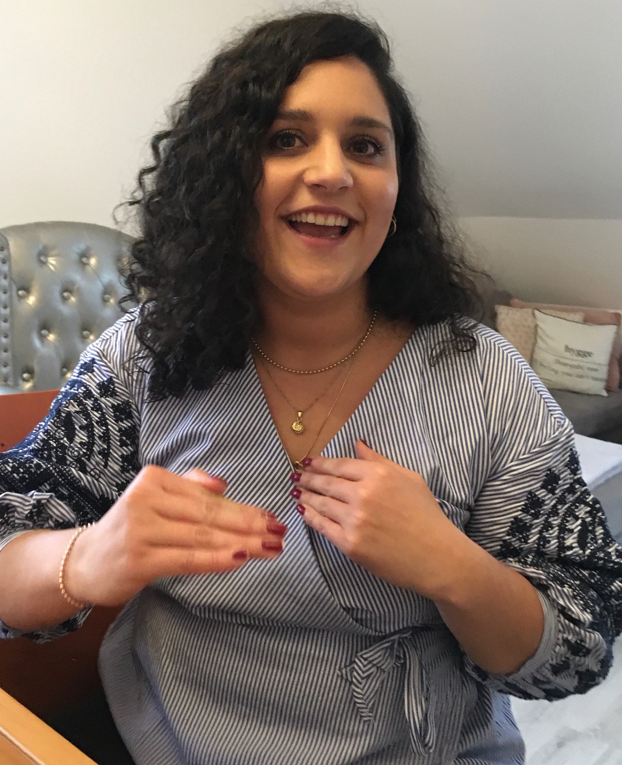 Laura Sütterlin in her apartment in Karlsruhe, Germany, in November 2019, talks about donating stem cells to Mateo.