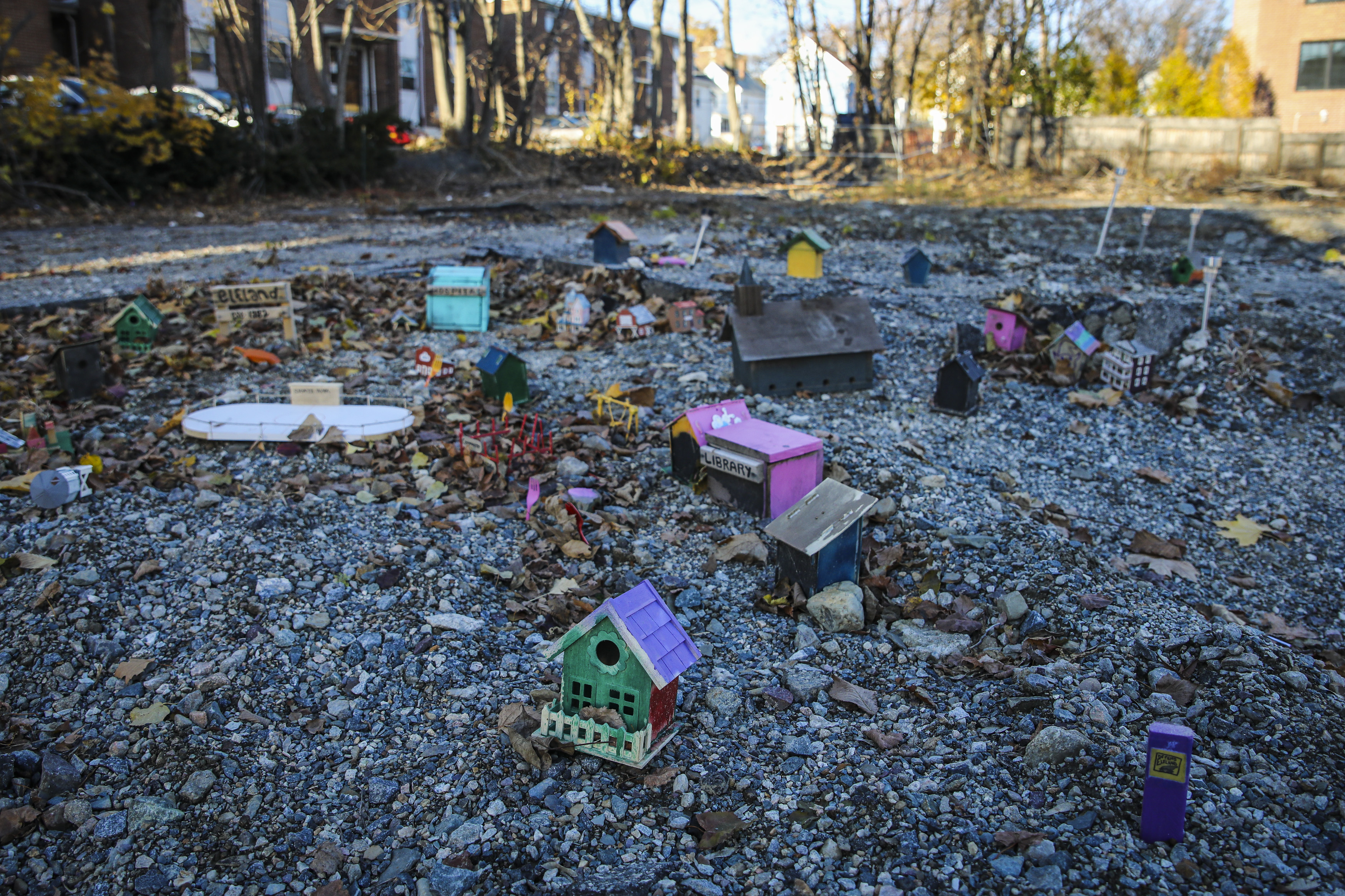 People keep adding small items to "Elfland" in Somerville, but the creators don't know who has been helping them expand the tiny town.