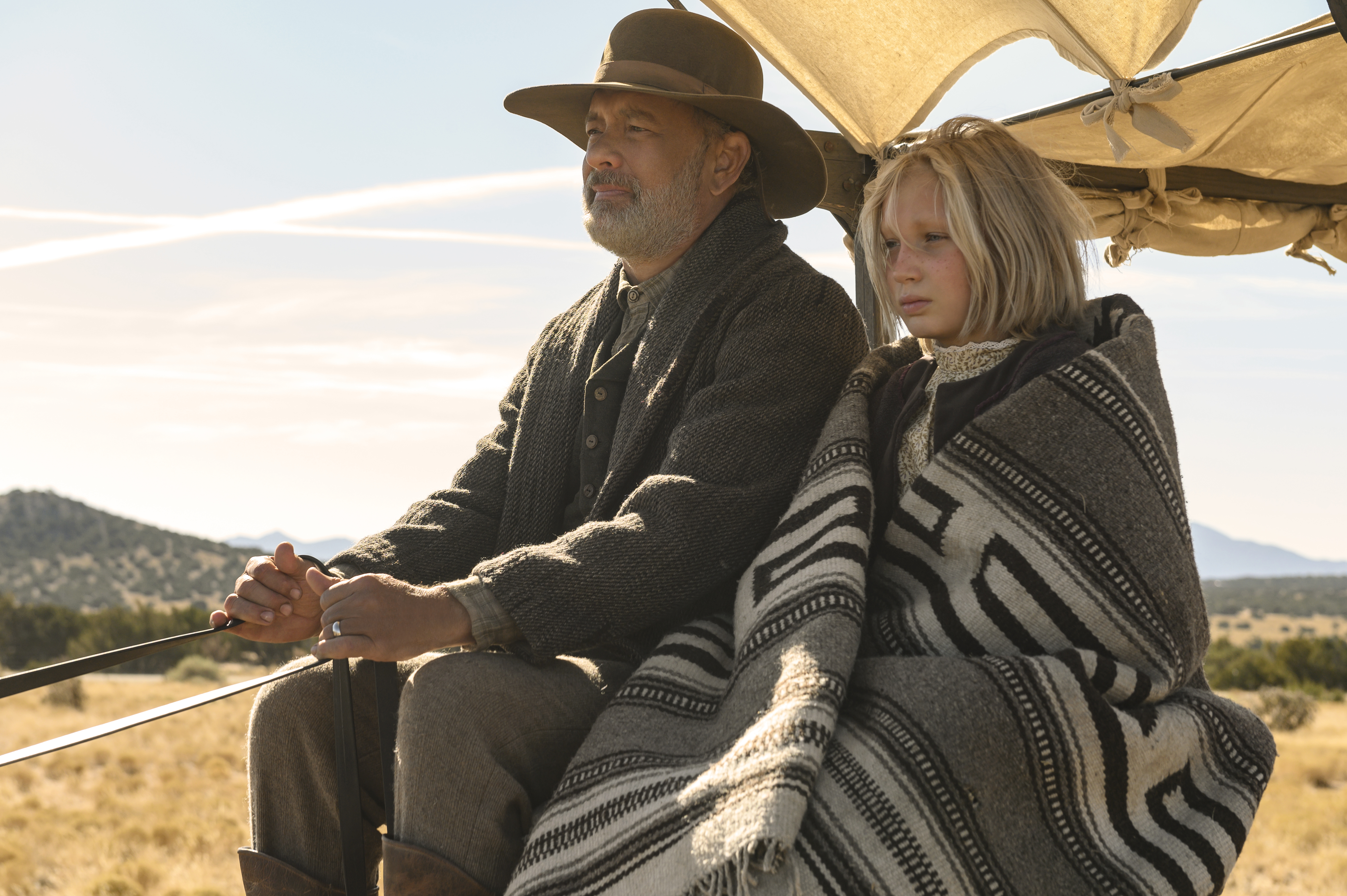 Tom Hanks and Helena Zengel in "News of the World."