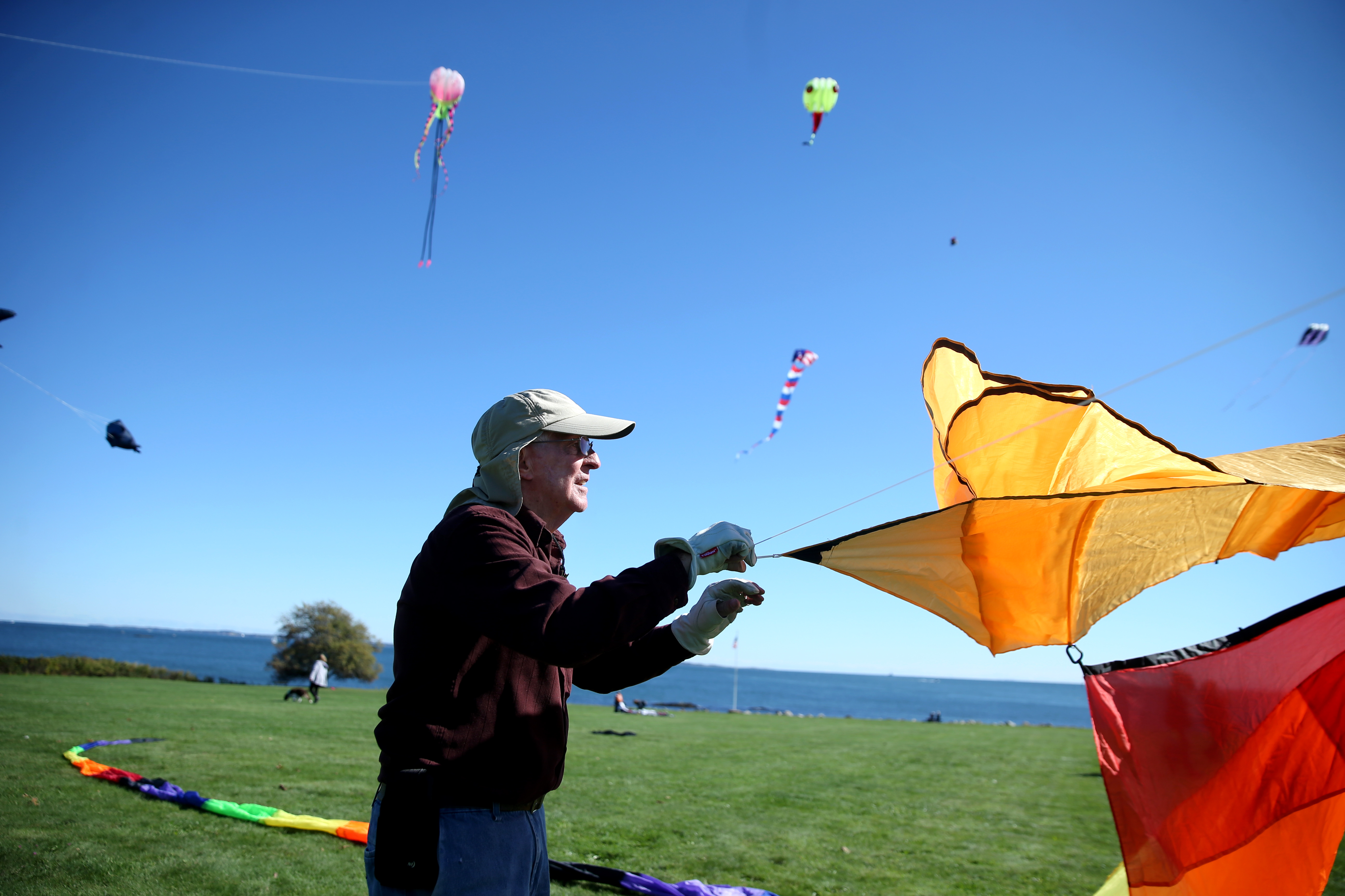 The 'kite man' still flies high into a cool and colorful sky - The Boston  Globe