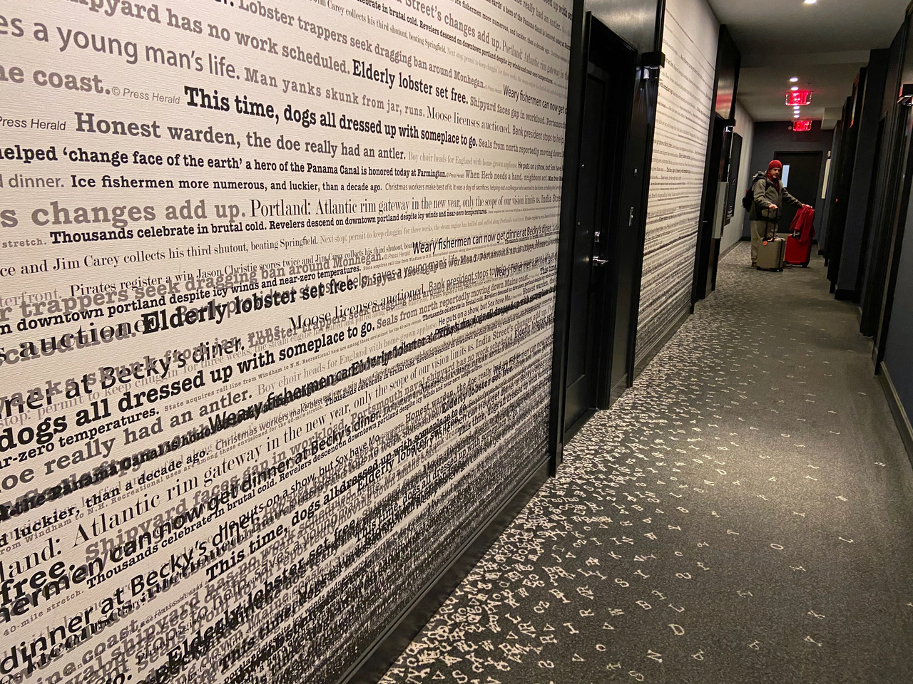 At the Press Hotel, the former home of the Portland Press Herald, decor includes antique typewriters and cool details like headline-printed wallpaper.