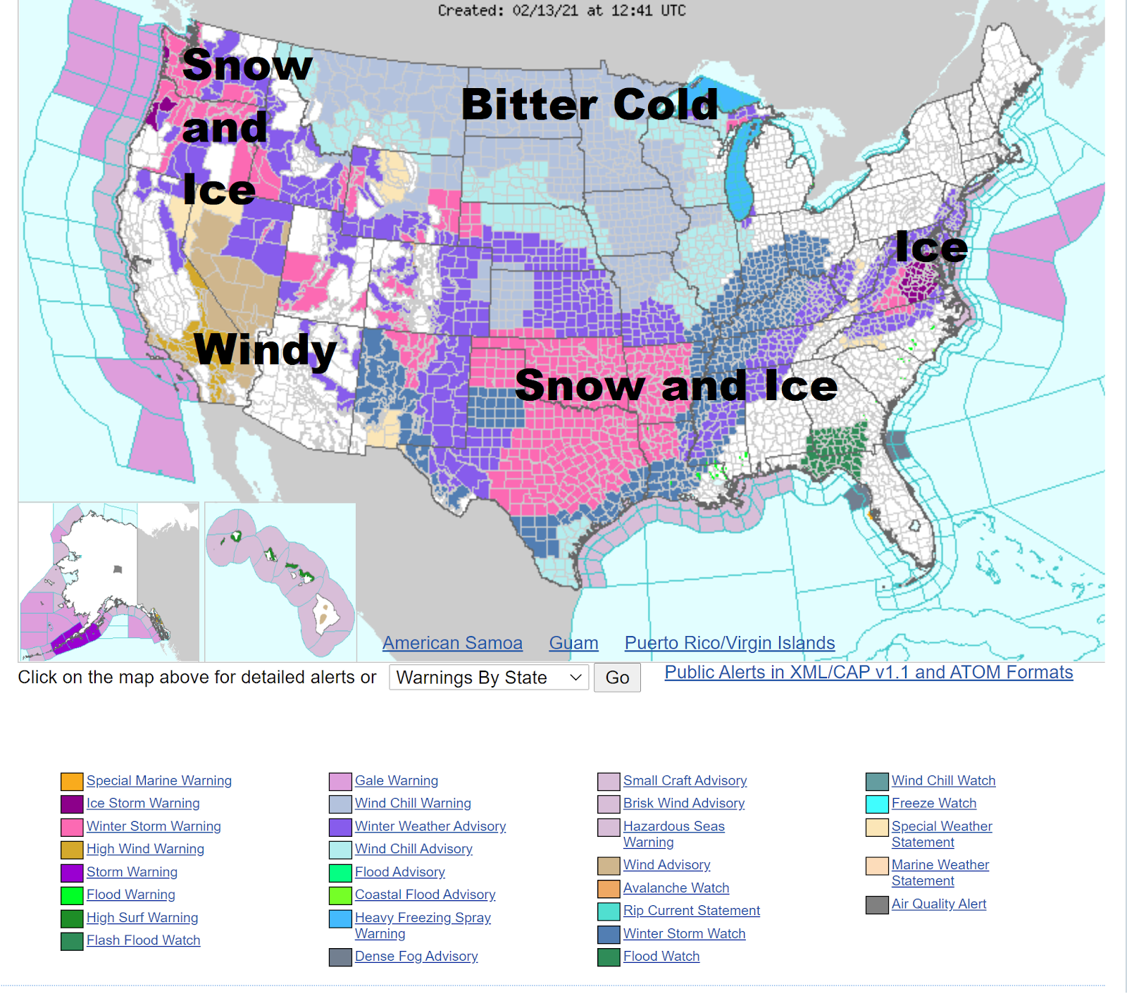 Conditions in the United States.