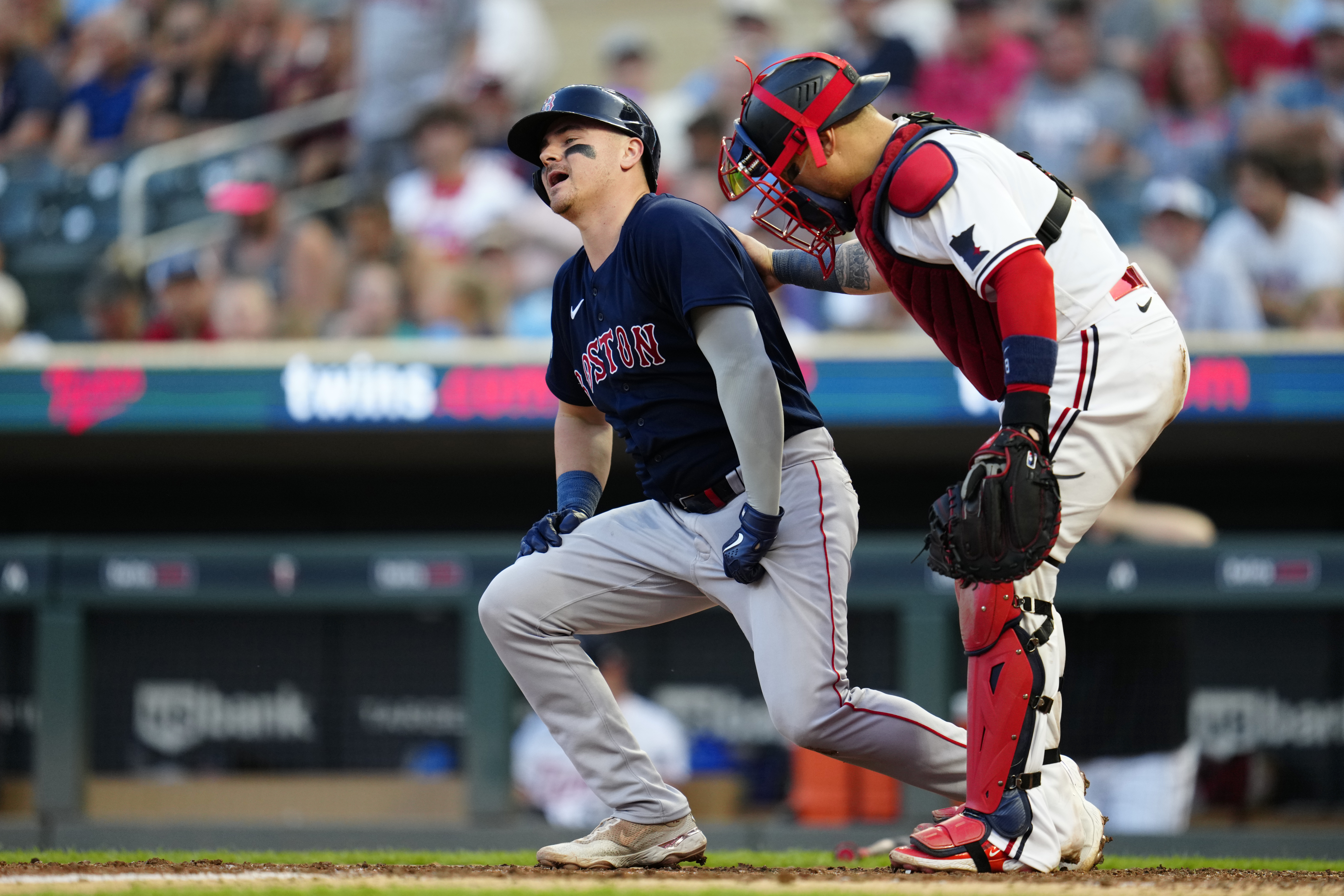 Reese McGuire of the Boston Red Sox looks on during the eighth inning  News Photo - Getty Images