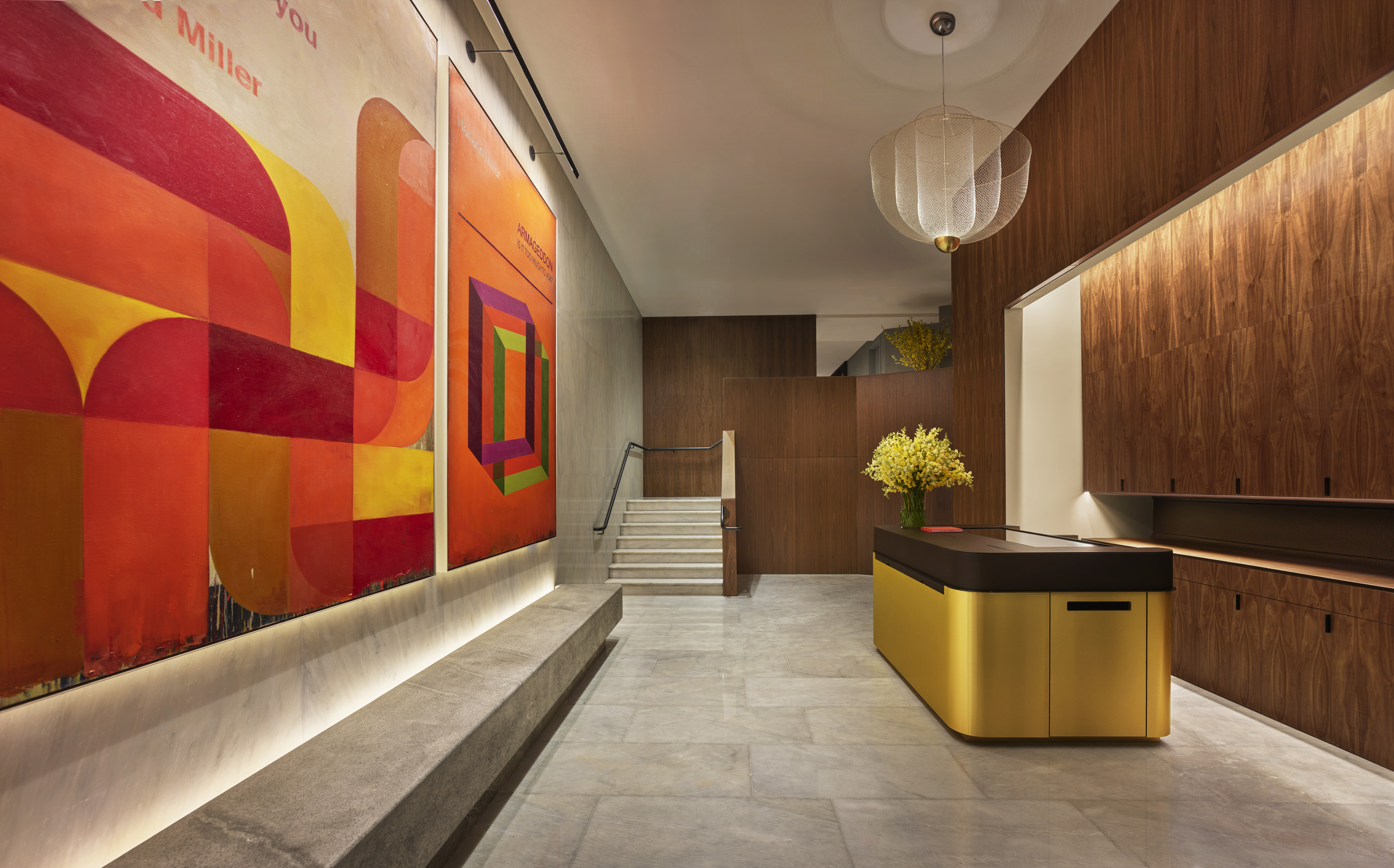 ModernHaus SoHo lobby with a Harland Miller.