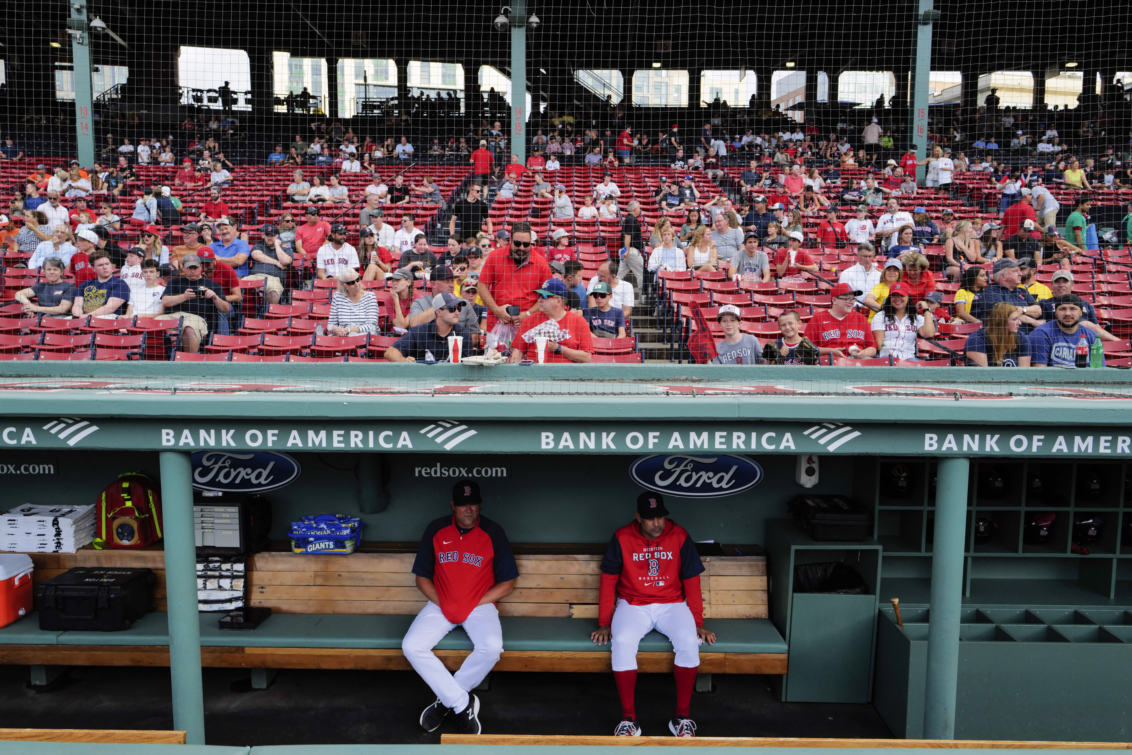 Boston, Massachusetts, USA. April 19, 2012. Dozens of Red Sox fans
