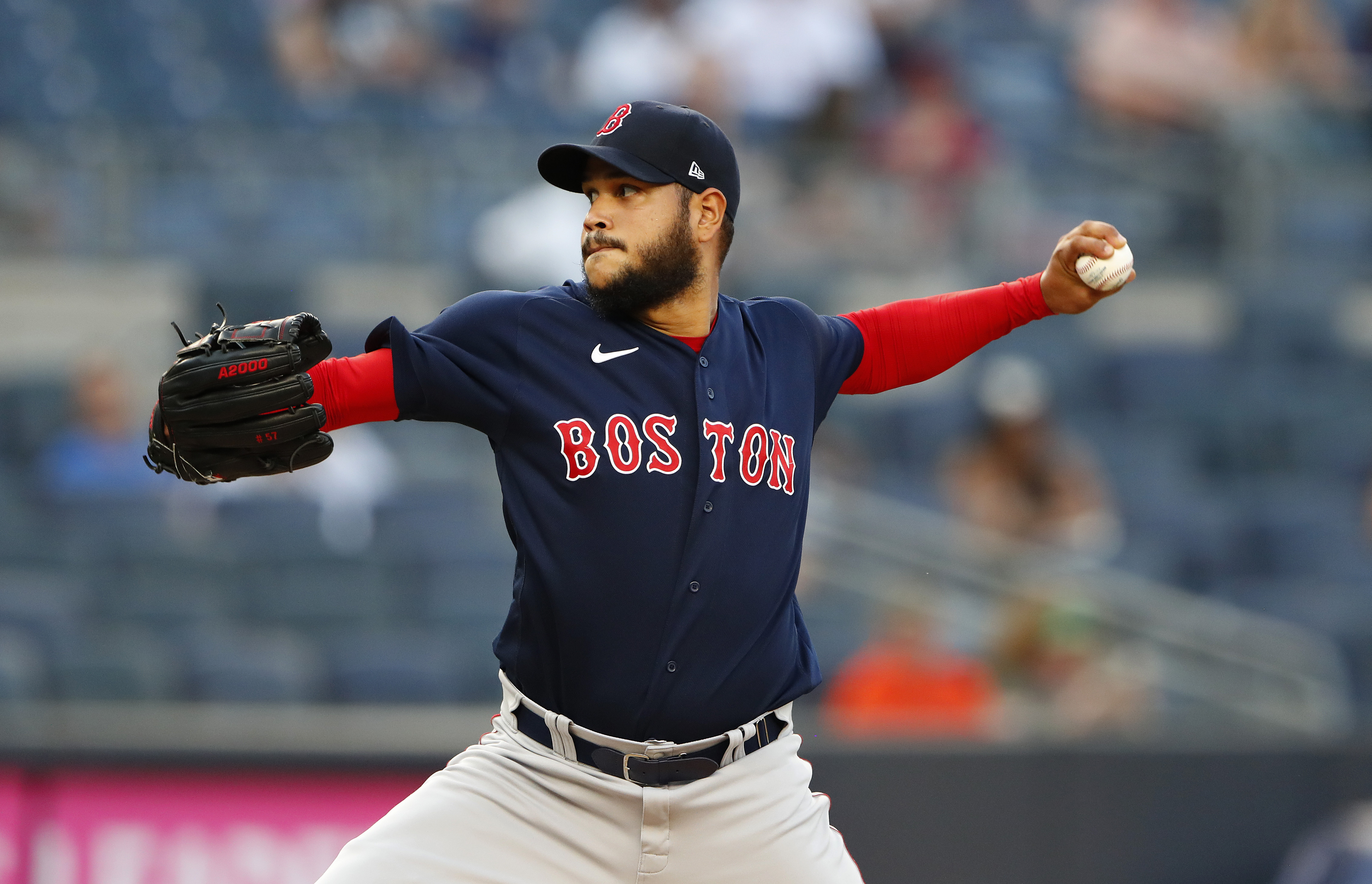 Eduardo Rodriguez didn't earn the win on Saturday night at Yankee Stadium, but stopped a streak of losses in four straight starts, getting the Sox into the sixth inning with the lead.