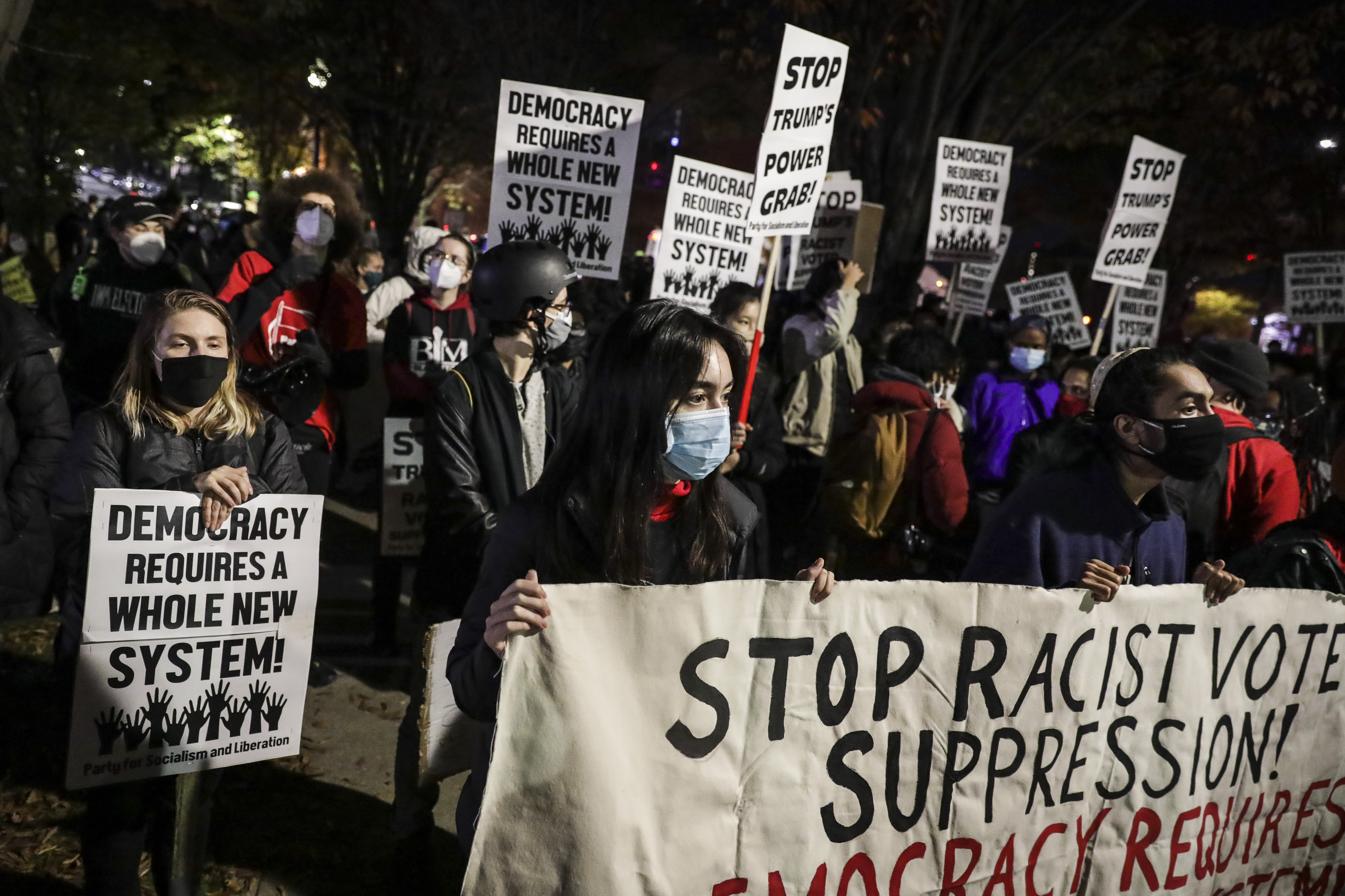 Hundreds marched from Nubian Square Wednesday night.