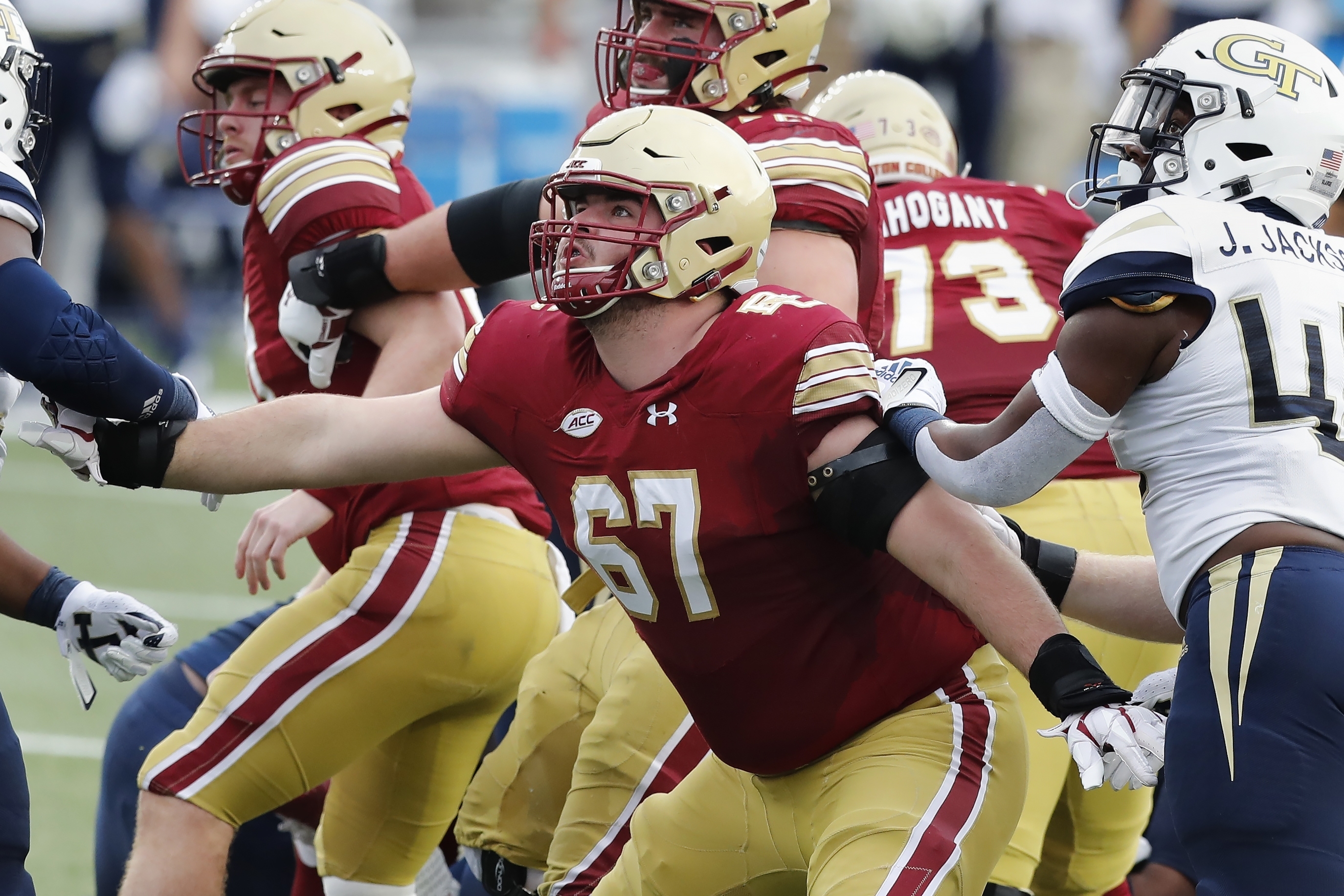 With injury to Christian Mahogany, BC is forced to redraw its offensive  line - The Boston Globe