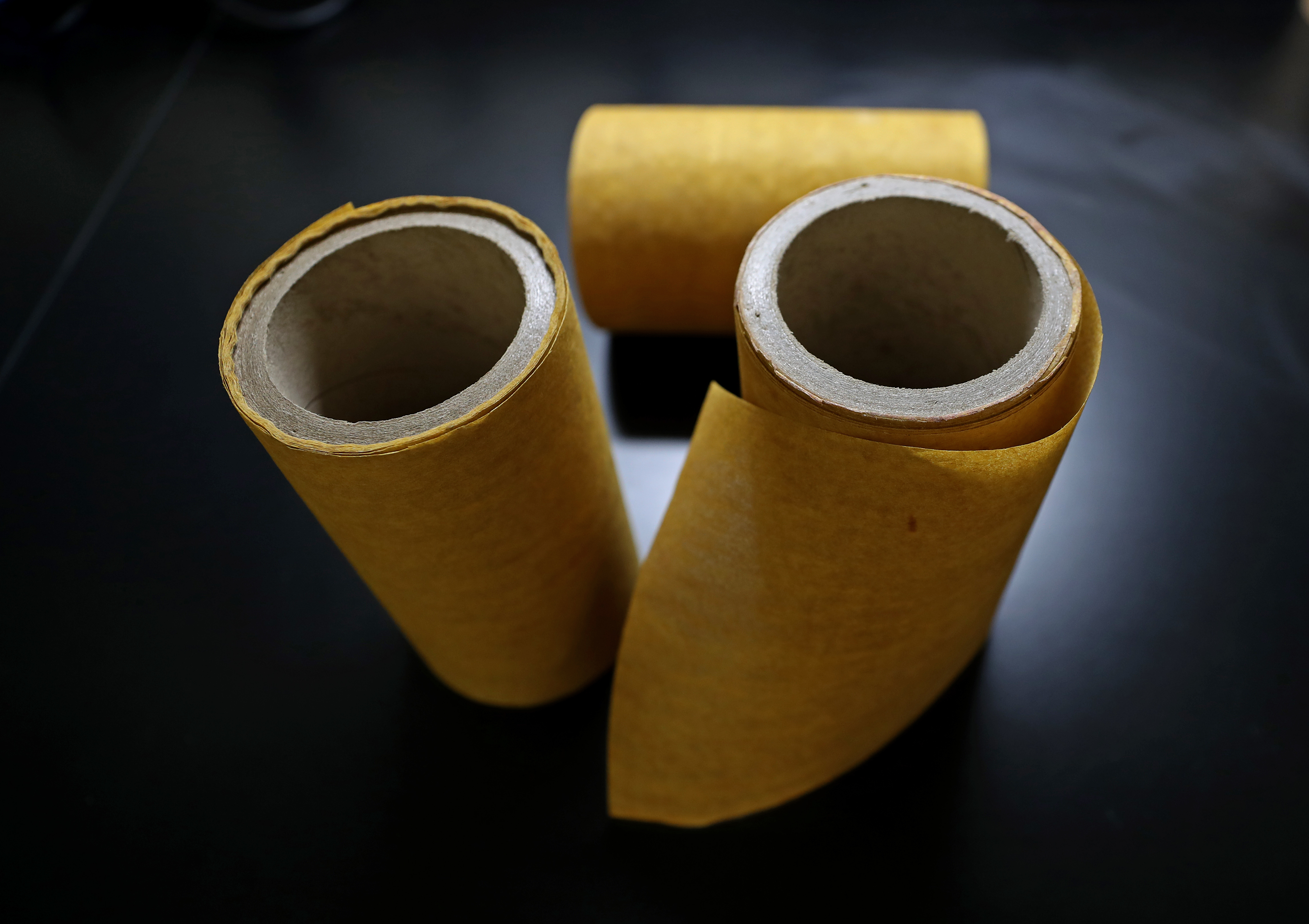Rolls of Folia's Silverized Nonwoven aka Rolls of Folia's silverized face mask layer.