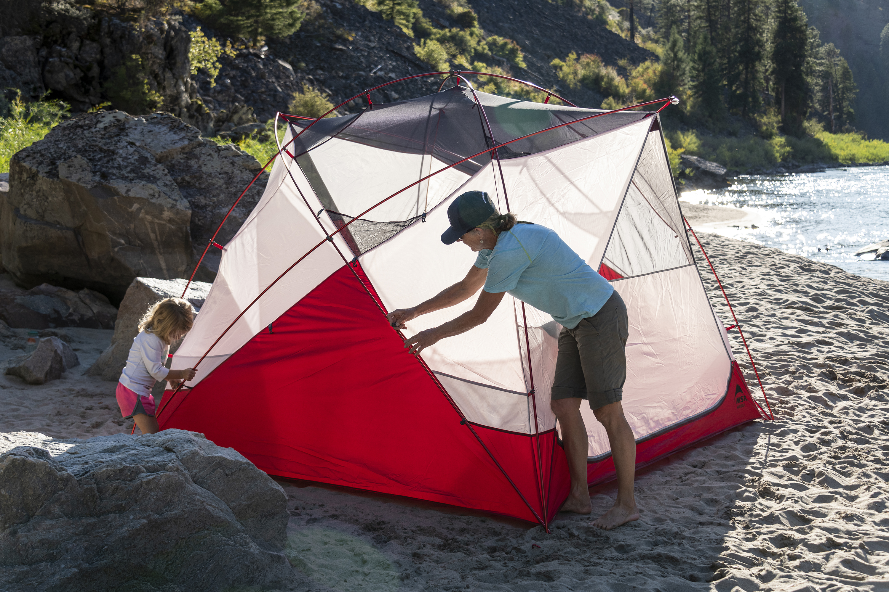 MSR’s Habitude tent offers steep walls and 73 inches of max height in the middle, giving it an airy feel and plenty of standing room for changing in between adventures.