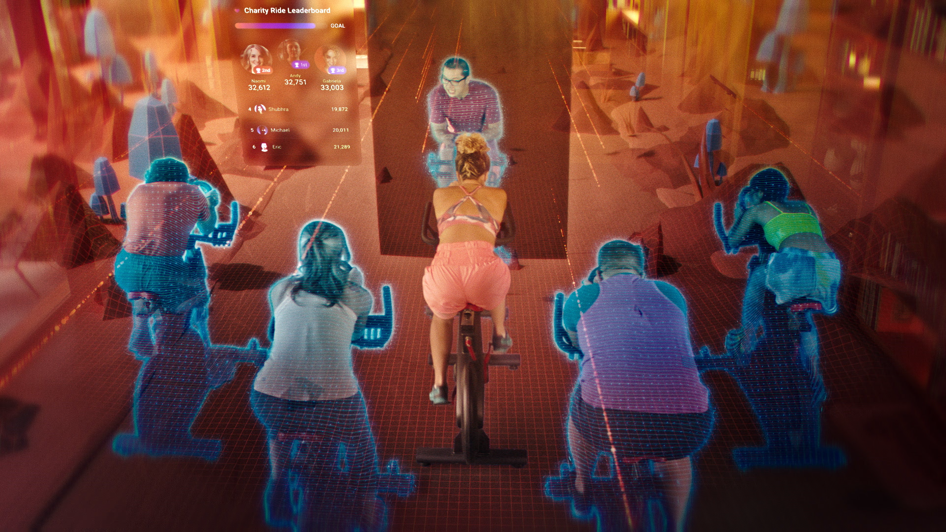 A rendering by Meta of what a fitness class might look like in the virtual reality of the metaverse.