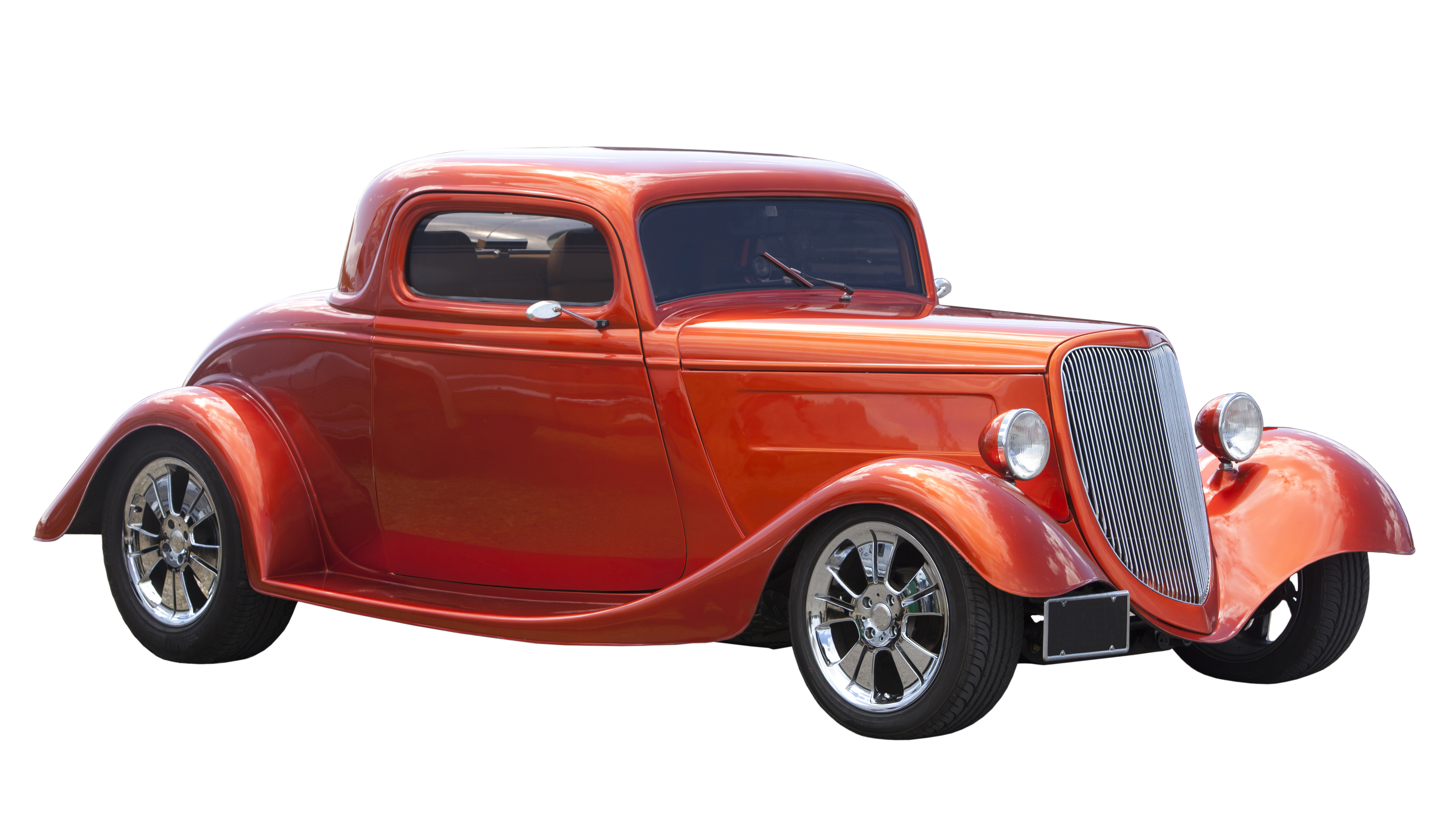 Beautiful american hot rod isolated on white background