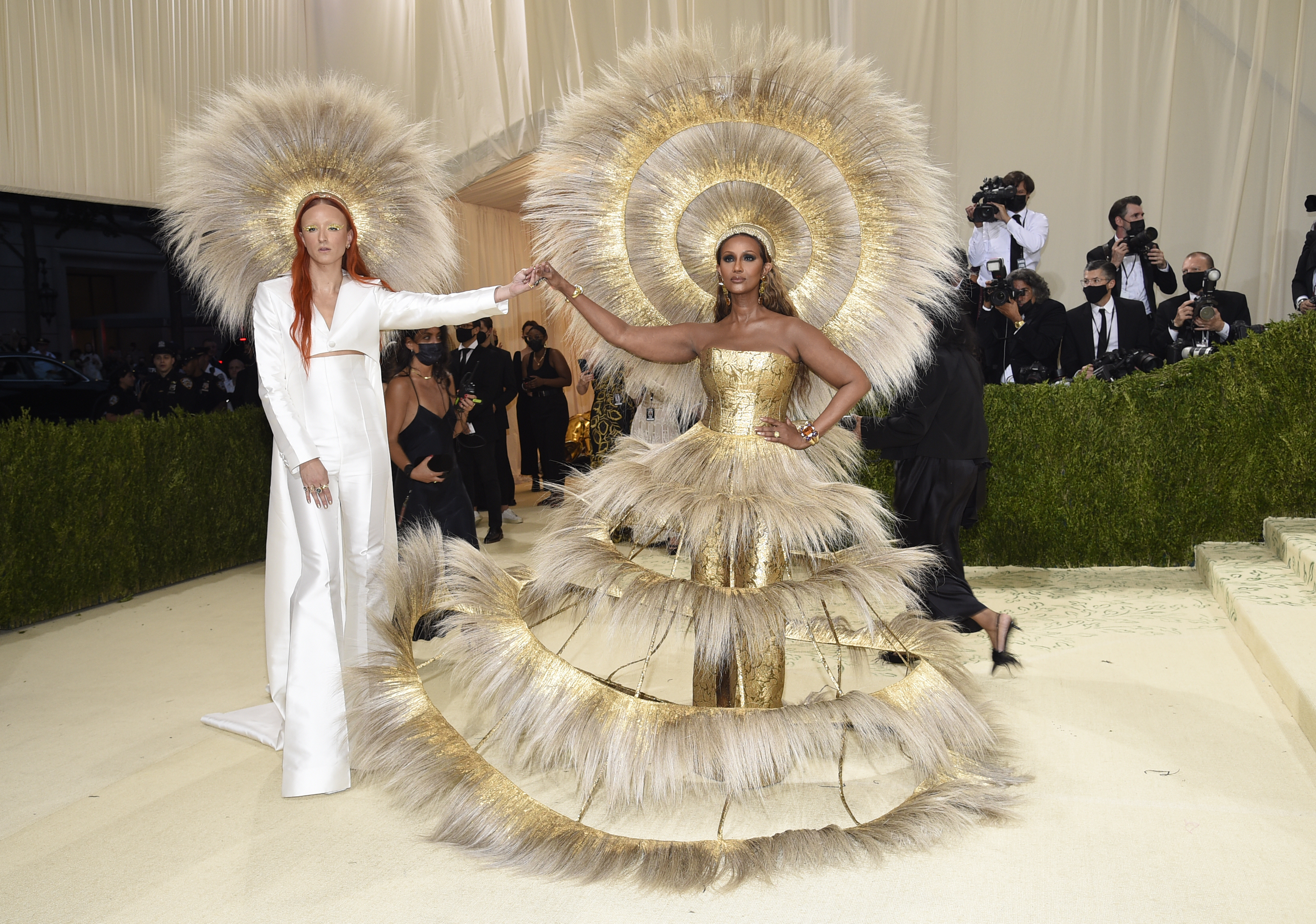 Harris Reed (left) and Iman.